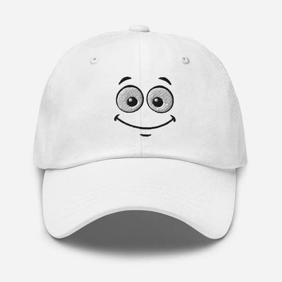Cute Cartoon Face Embroidered Hat – Funny Expression Baseball Cap – Trendy Casual Adjustable Cap