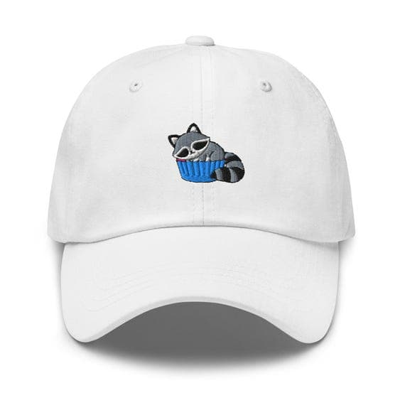 Raccoon Embroidered Hat – Cute Sleeping Raccoon Cap, Animal Lover Gift, Nature Wildlife Dad Hat