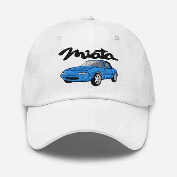 Teal Blue Miata Mazda Hat Embroidered Dad Cap