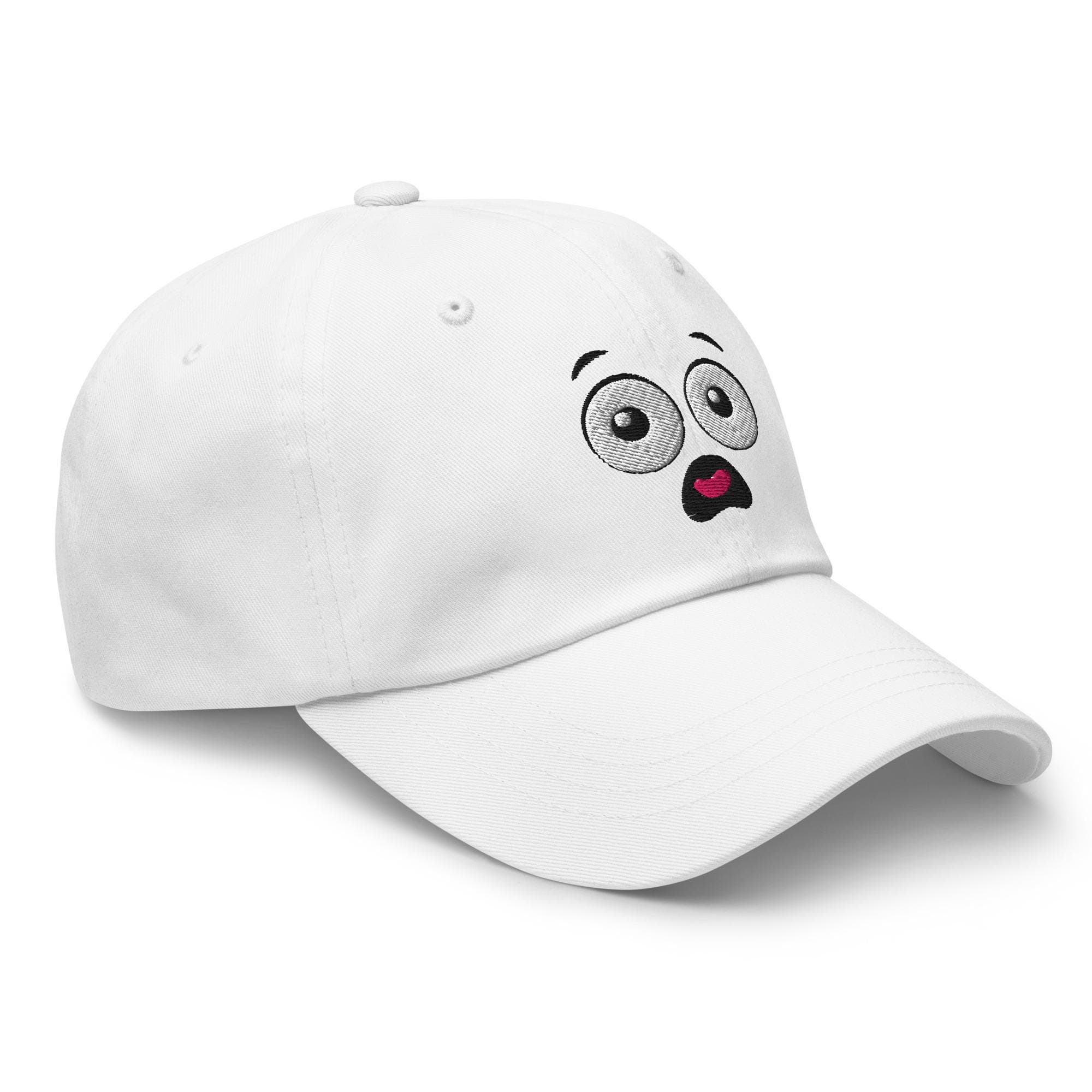 Cartoon Shock Face Embroidered Hat – Funny Expression Dad Cap, Meme Style Baseball Cap, Unique Embroidery Gift for Him or Her