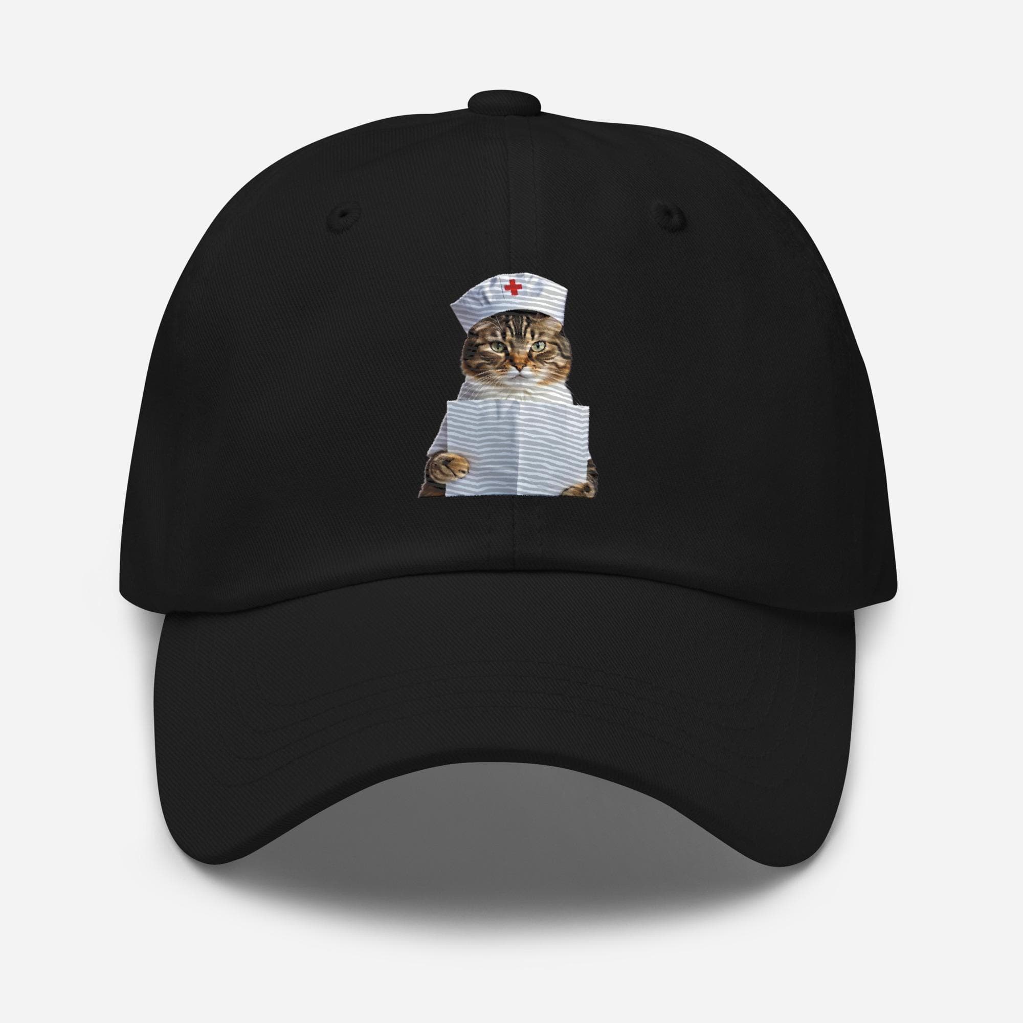 Nurse Cat Hat Embroidered Dad Cap 
gift for nursing
nursing student gift
nursing student hat
medical student gift
gift for doctor
funny cat
funny cat hat
birthday gift
