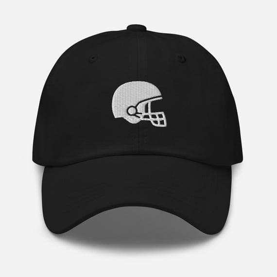 Football Helmet Hat Embroidered – Sports Cap, Game Day Dad Hat, American Football Fan Gift