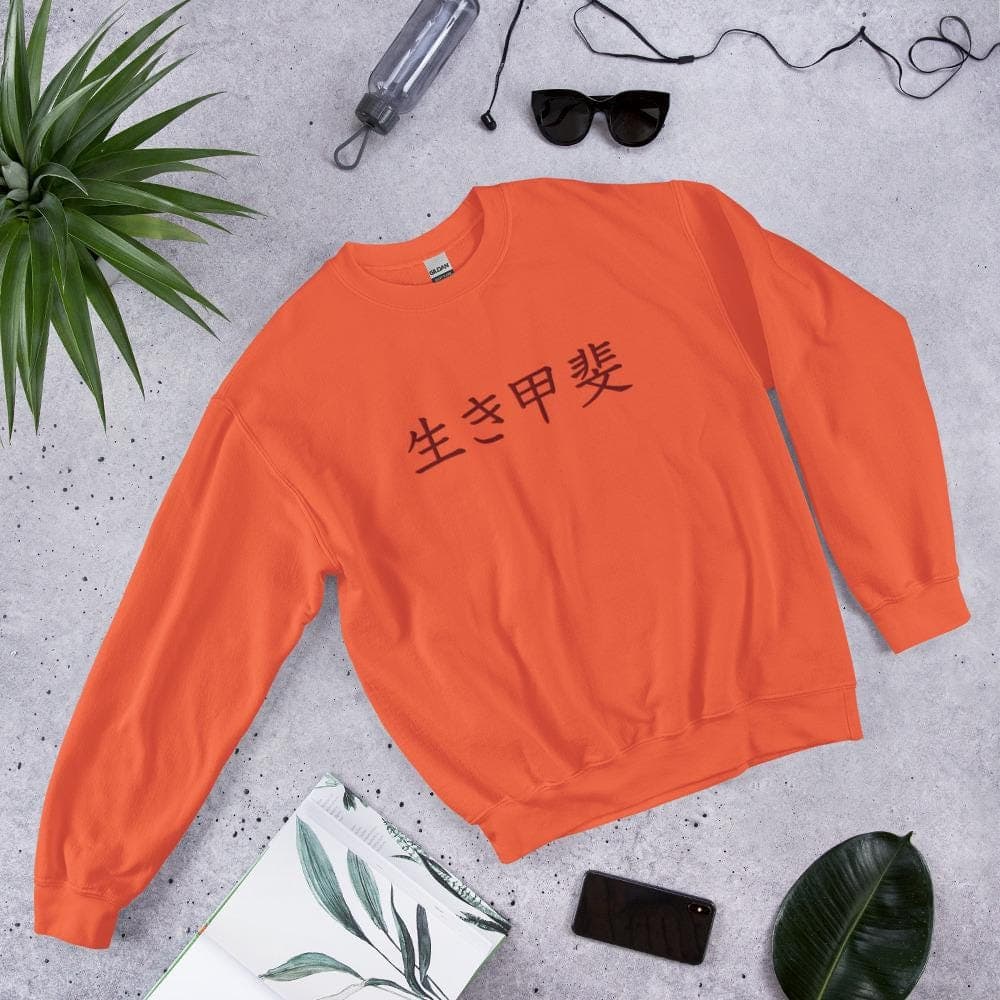 Ikigai Sweatshirt Embroidered Kanji Cozy Gift for Him or Her Japanese Character Sweater