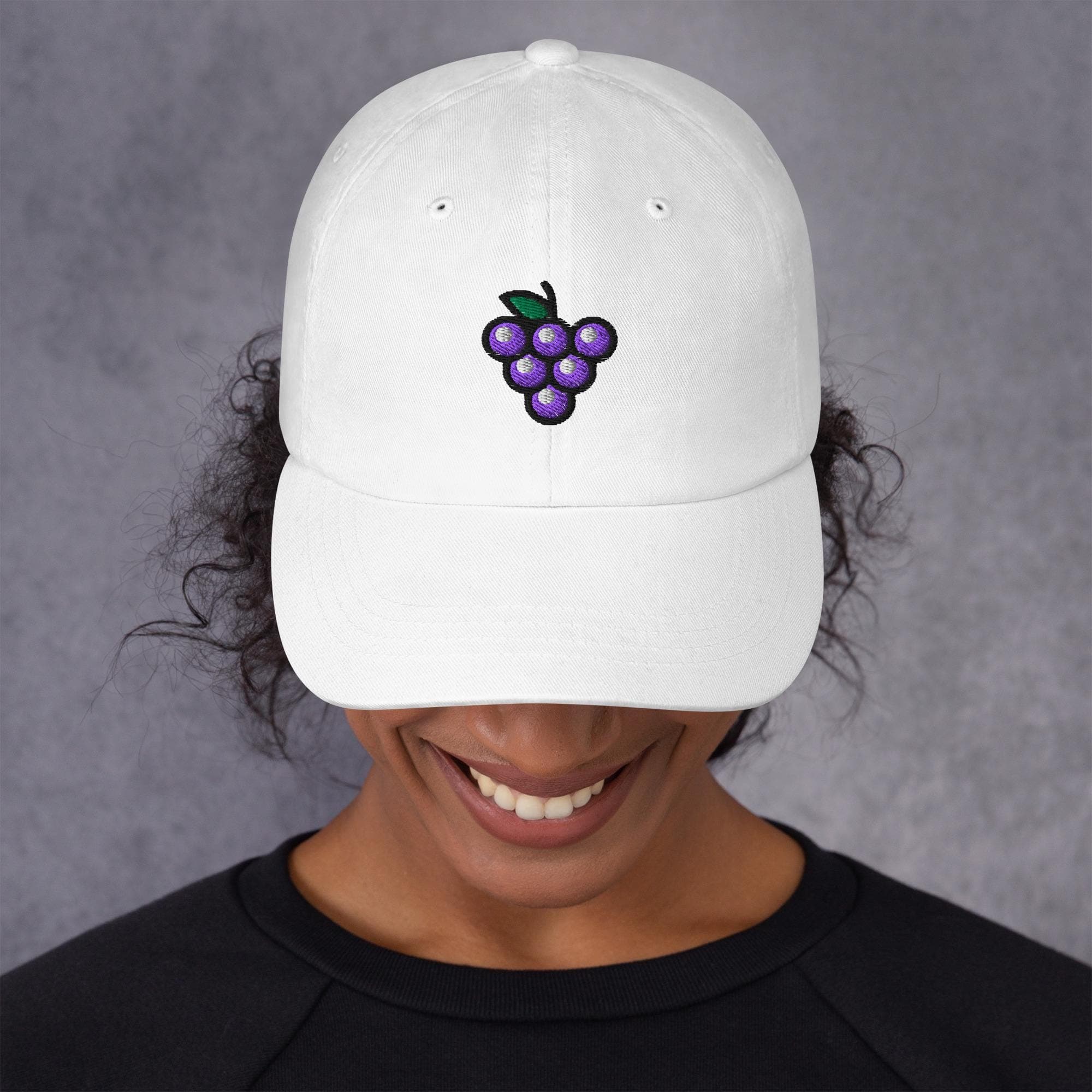 Embroidered Grapes Cap | Wine Lover Hat | Fruit Themed Cap | Vineyard Gift