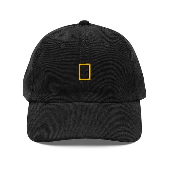 Nat Geo Hat | Premium Vintage Corduroy Cap | Embroidered Hat