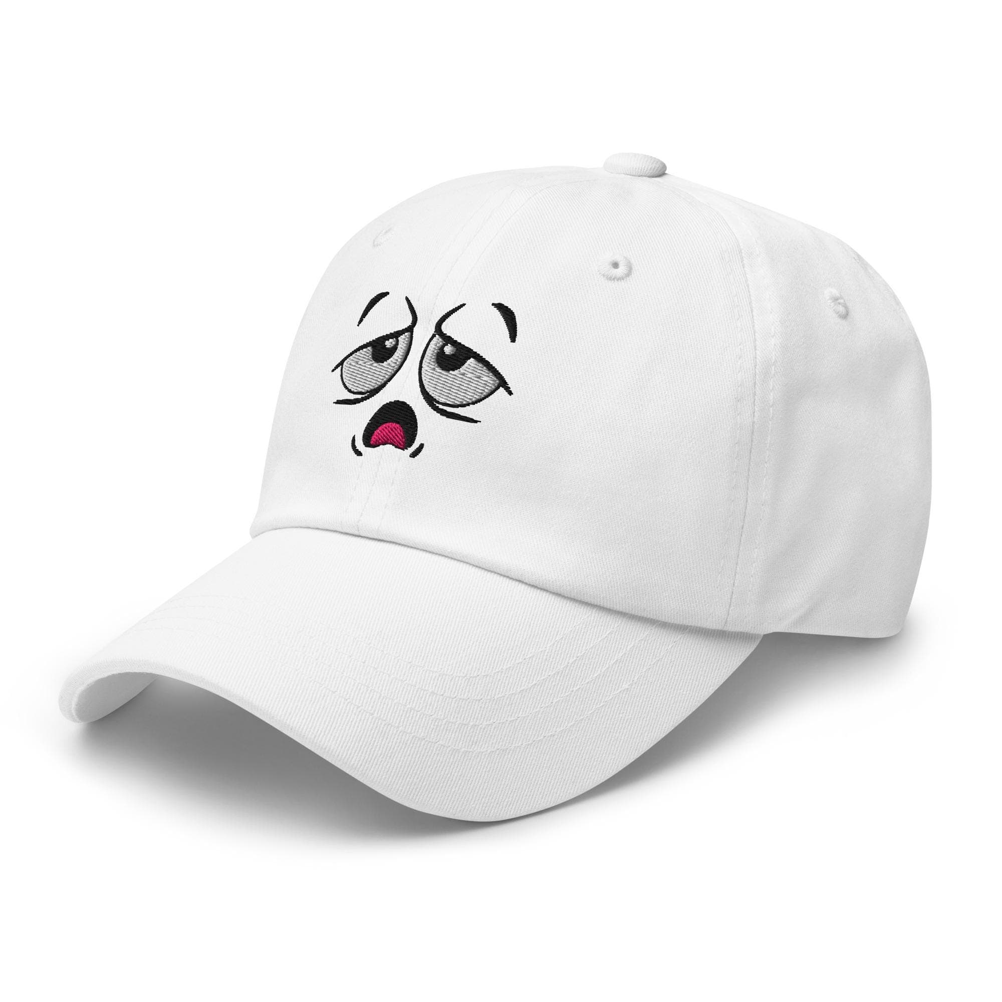 Sad Cartoon Face Embroidered Hat | Cute Kawaii Emoji Cap | Unisex Trendy Hat