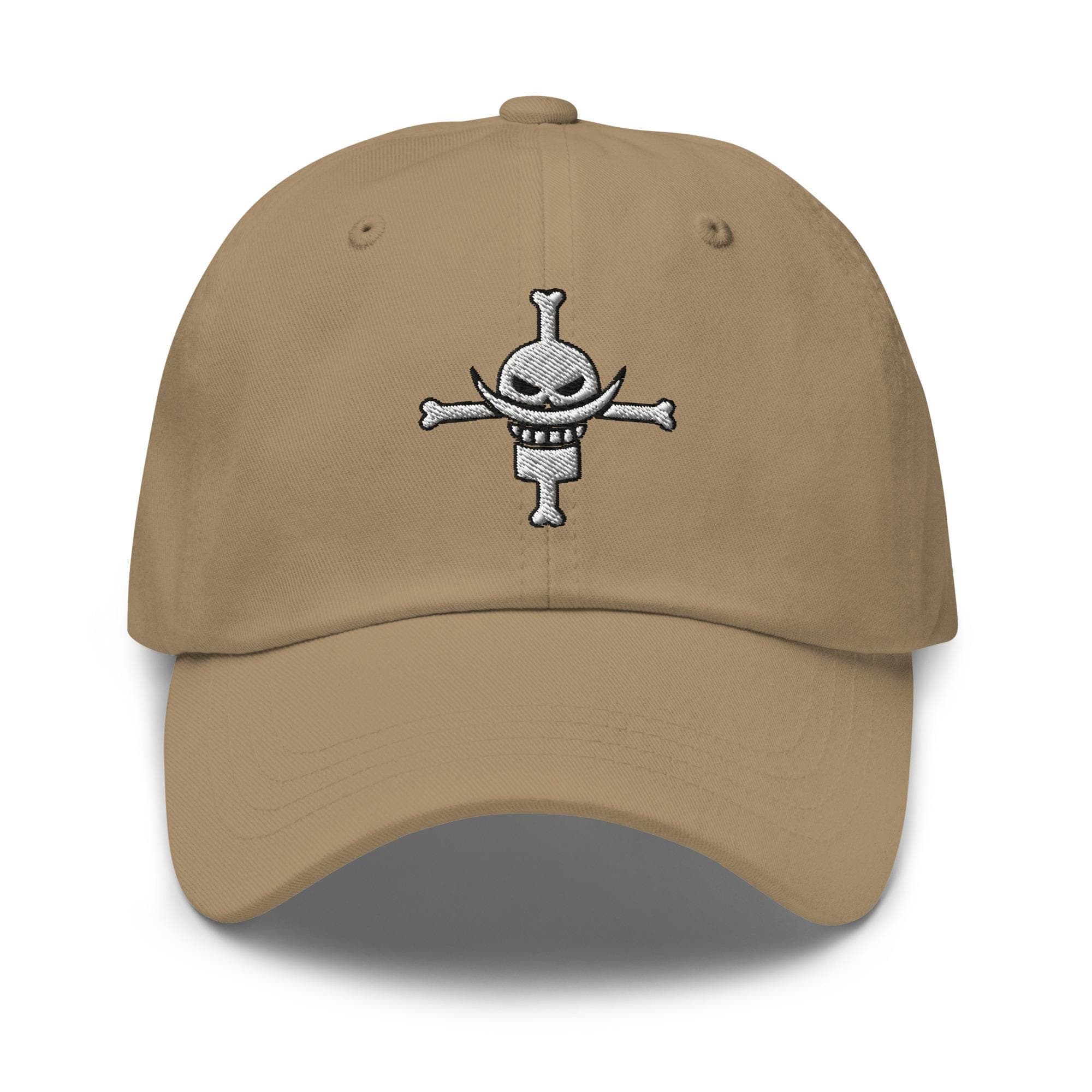 Whitebeard Pirates Logo Anime Embroidered Hat Cross and Skull Logo White Beard Jolly Roger Baseball Cap