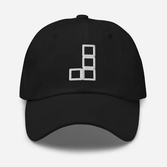 J Brick Hat Embroidered Cap – Classic Retro Game Block Design Baseball Cap, Gamer Gift Dad Hat
