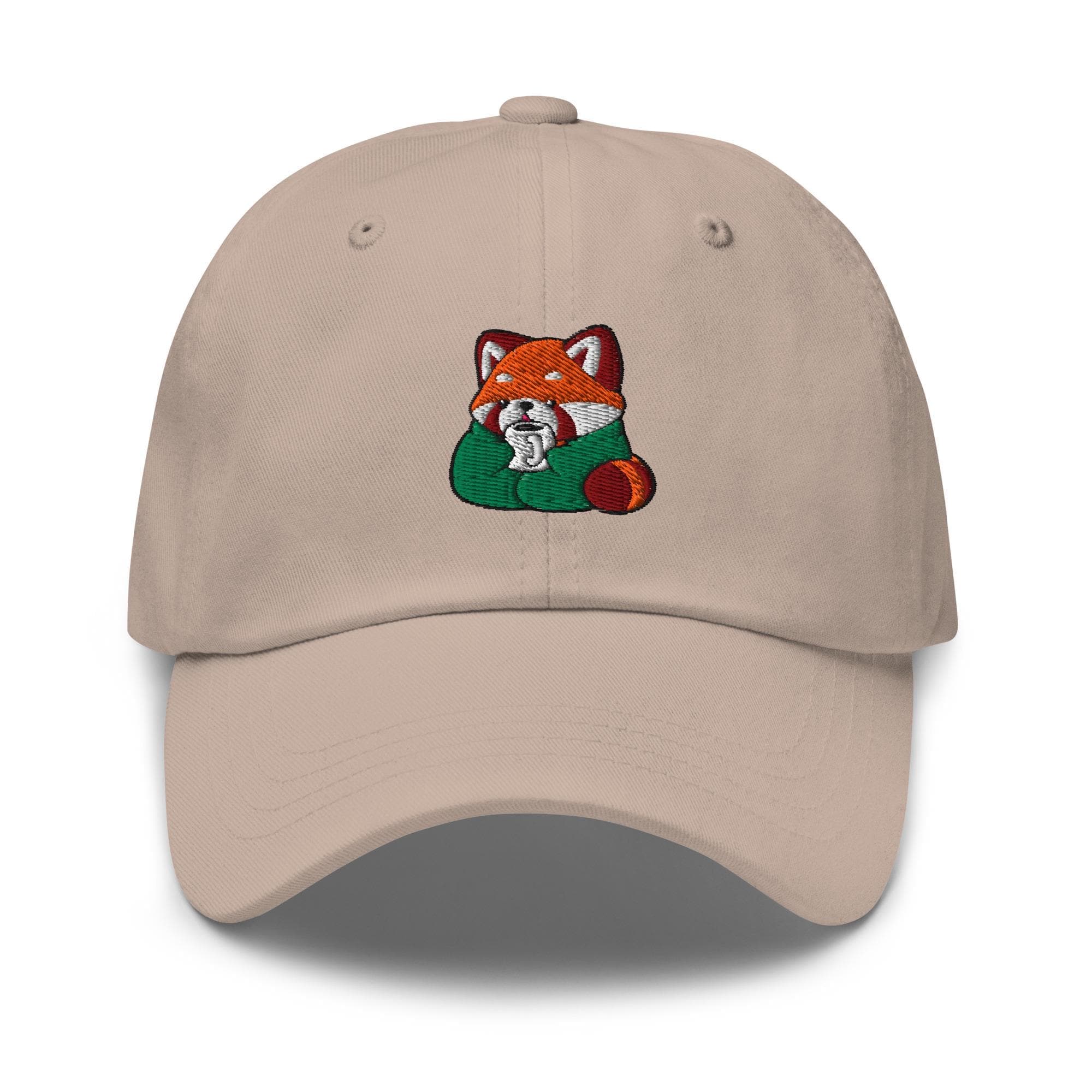 Cute Red Panda Drinking Coffee Embroidered Hat, Gift For Panda Lovers Baseball Cap, Dad Cap Gifts, Gift for Dad Gift for Mom Hat Panda