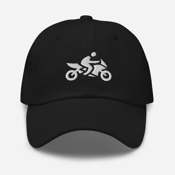 Motorcycle Hat Embroidered Cap– Rider Cap for Bikers, Men’s Dad Hat, Custom Embroidery Gift