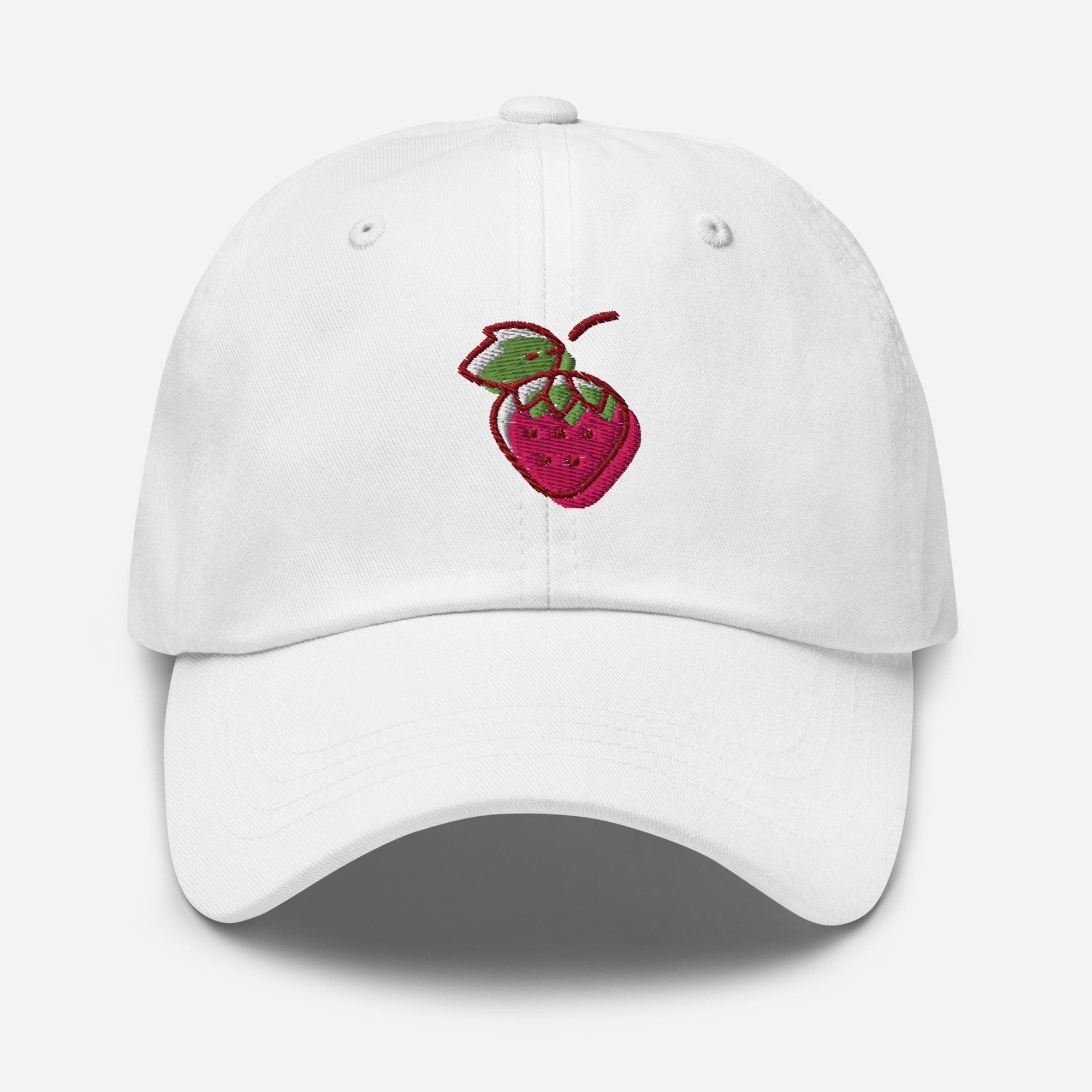 Embroidered Strawberry Hat Dad Cap | Cute Aesthetic Baseball Cap | Fruit Lover Gift Summer Accessory