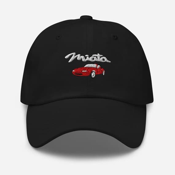 Red Miata Embroidered Dad Cap | Mazda MX-5 Baseball Hat | JDM Car Enthusiast Gift | Classic Roadster Cap for Miata Owners