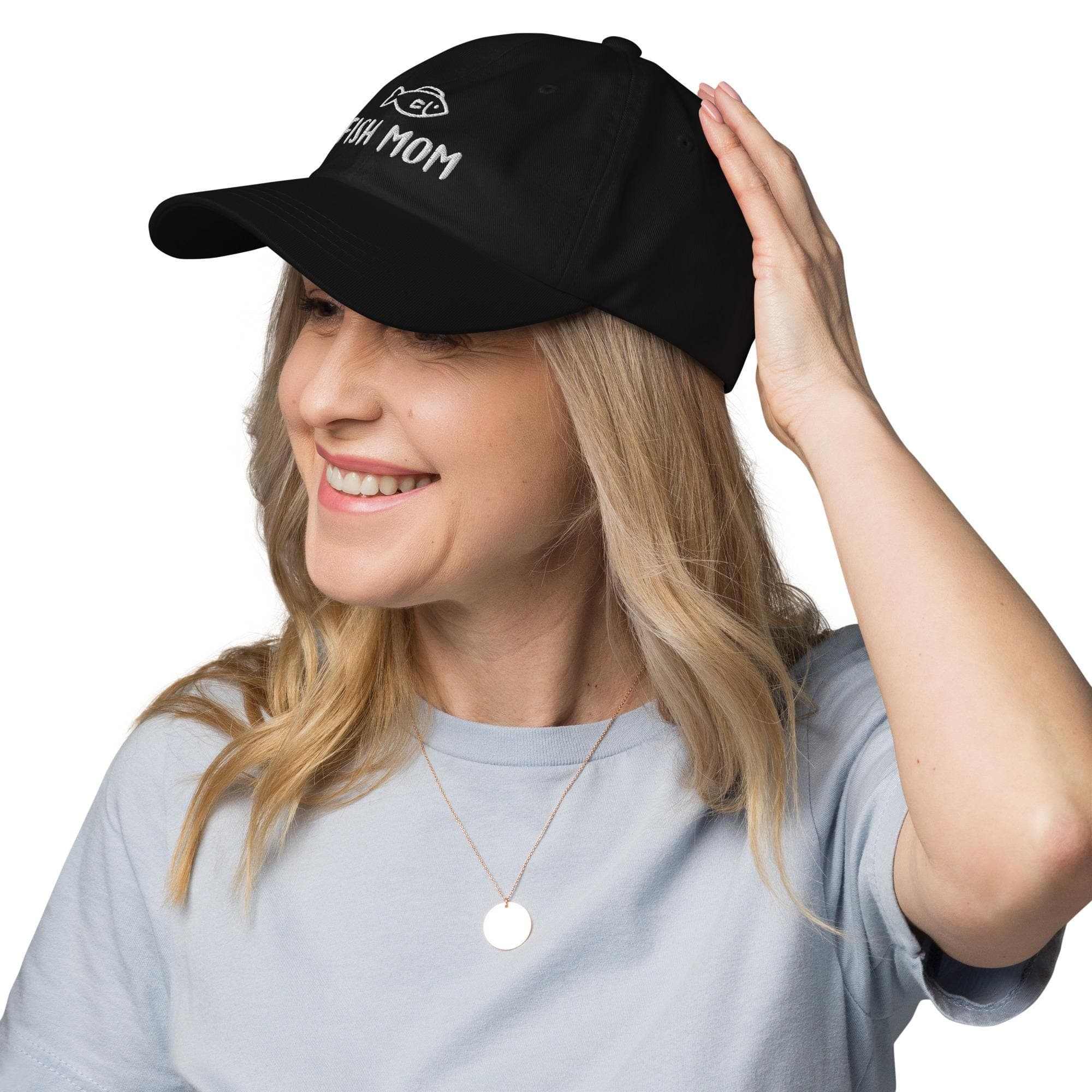 Fish Mom Hat | Embroidered Dad Hat for Fish Lover | Adjustable Strap Baseball Hat