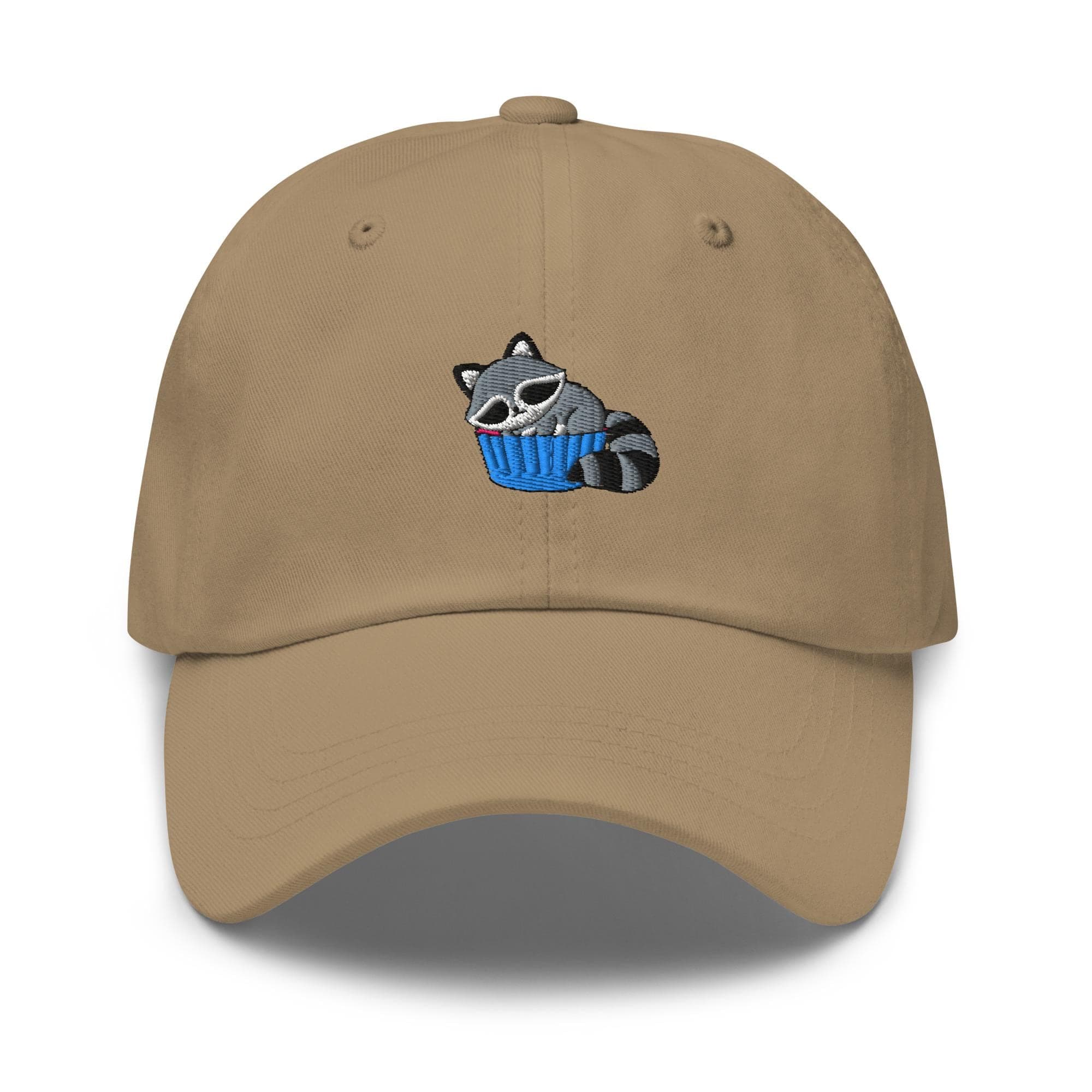 Raccoon Hat Sleeping Embroidered Dad Hat, Gift For Cute Raccoon Lovers Baseball Cap, Dad Cap Gifts, Gift for Dad Gift for Mom Raccoon Hat