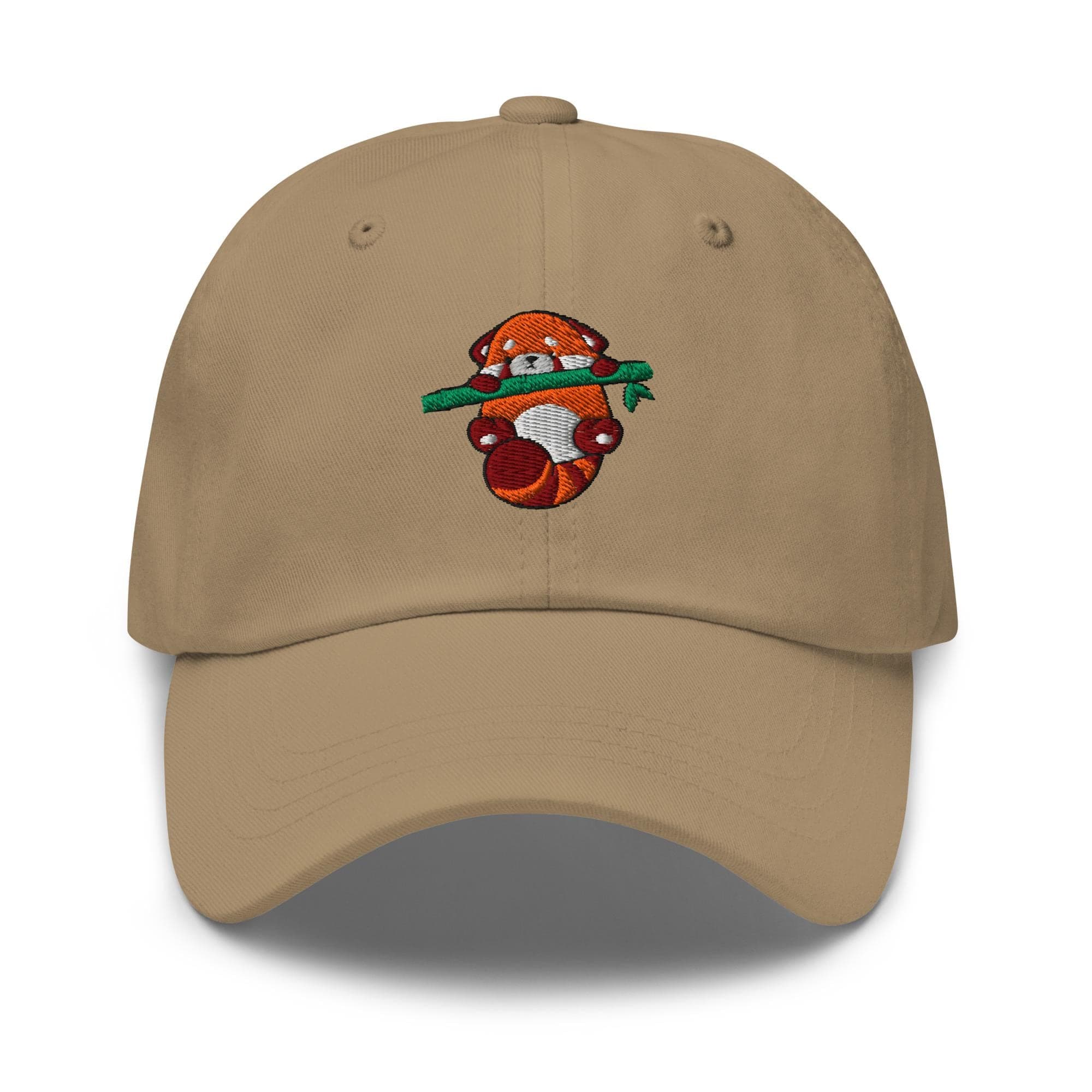 Cute Red Panda Hanging on Tree Embroidered Dad Hat, Gift For Panda Lovers Baseball Cap, Dad Cap Gifts, Gift for Dad Gift for Mom Hat Panda