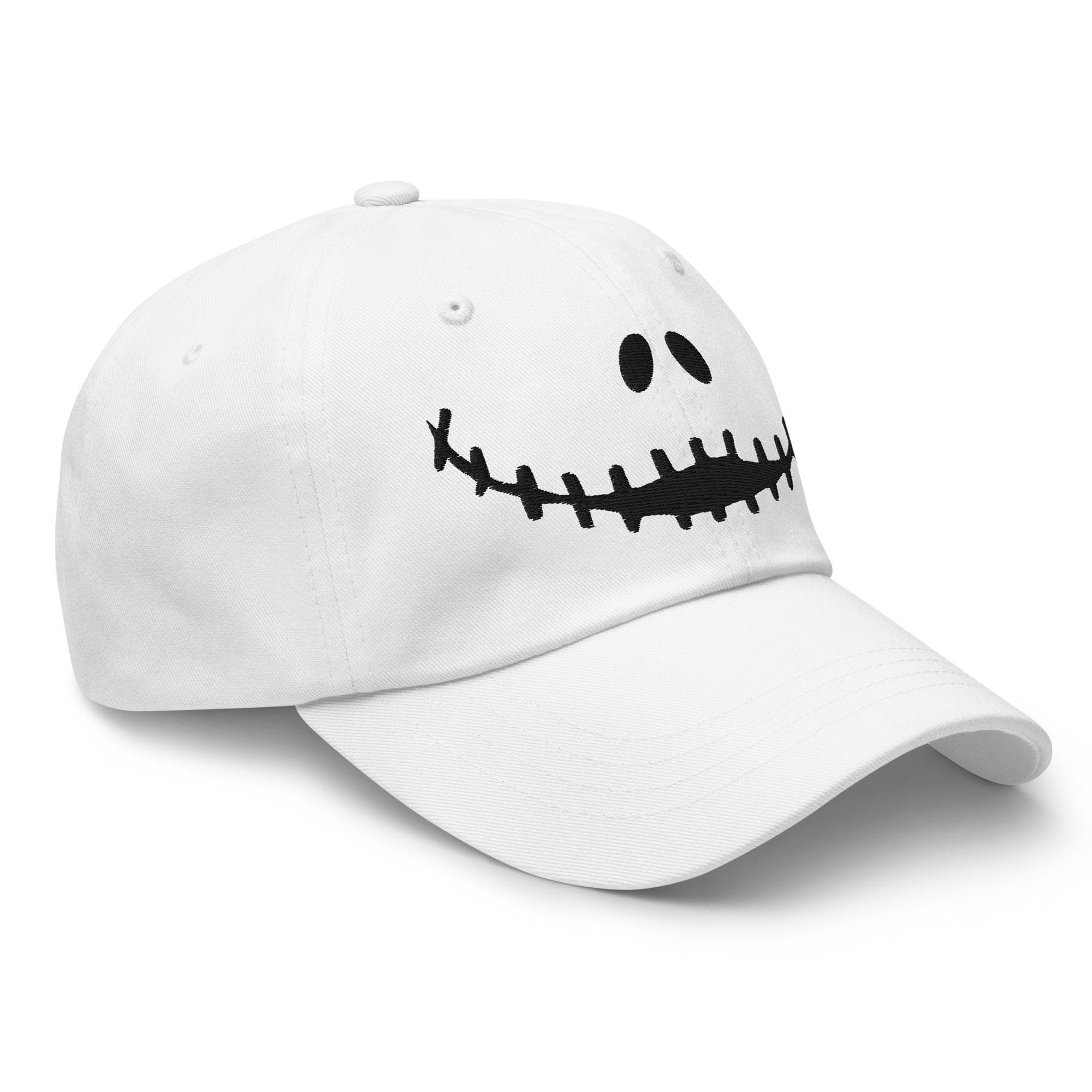 Jack Skellington Smile Baseball Cap | Halloween Dad Hat | Embroidered Jack Face Cap | Gothic Skull Hat | Spooky Gift for Halloween Fans