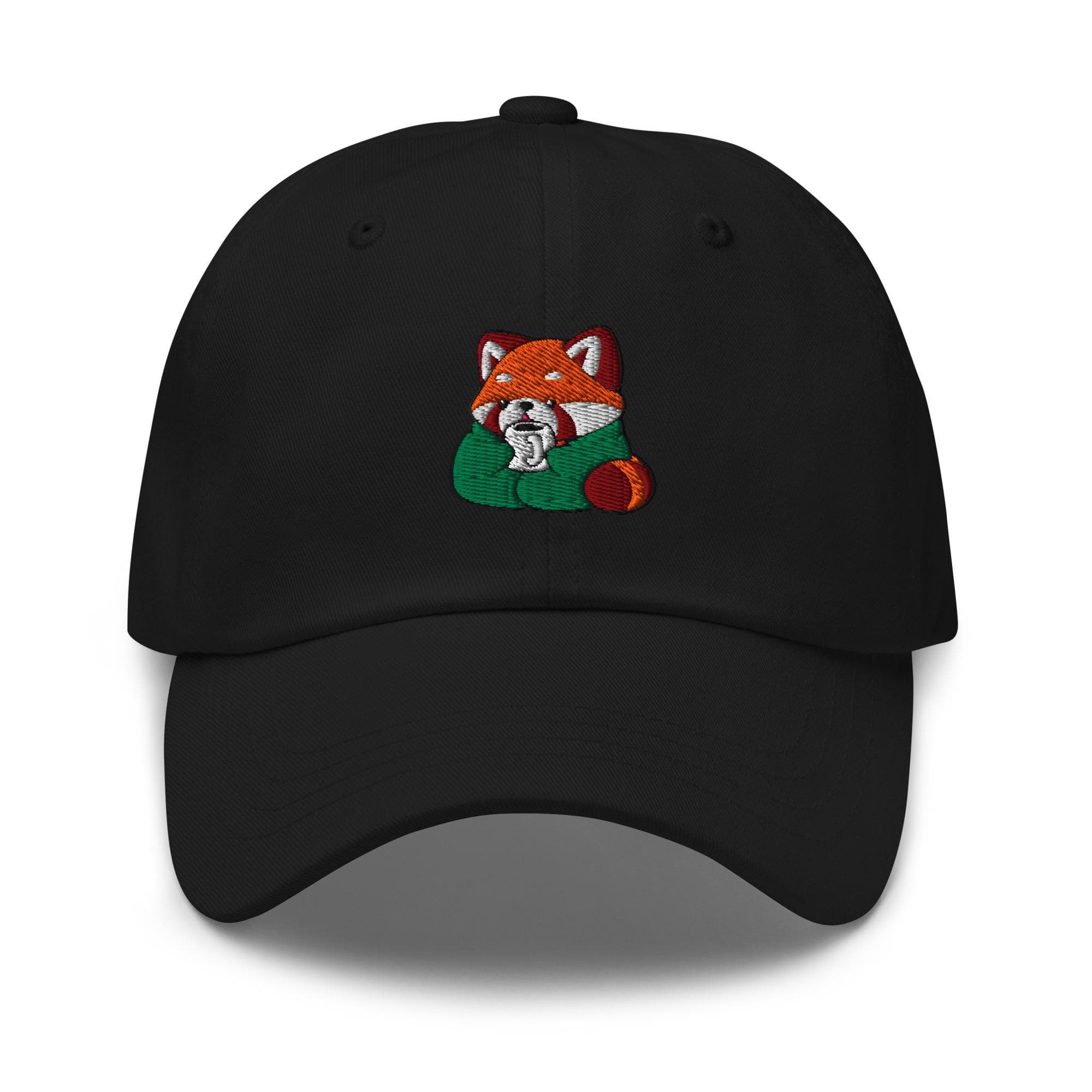 Cute Red Panda Drinking Coffee Embroidered Dad Hat, Gift For Panda Lovers Baseball Cap, Dad Cap Gifts, Gift for Dad Gift for Mom Hat Panda