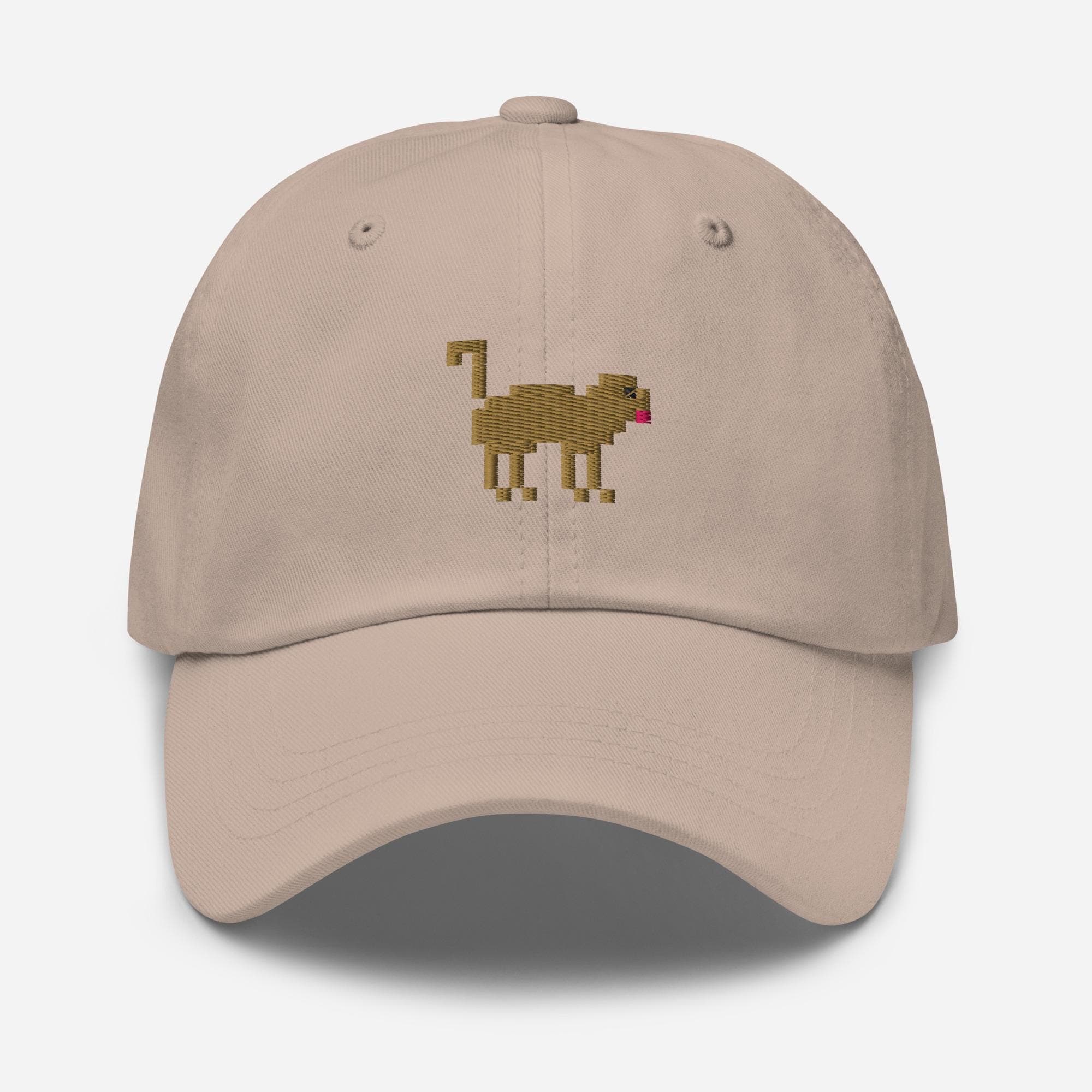 Pixelated Monkey Dad Cap – Embroidered Baseball Hat for Gamers, Retro Pixel Art Monkey Cap, Funny Aesthetic Gift for Her Him