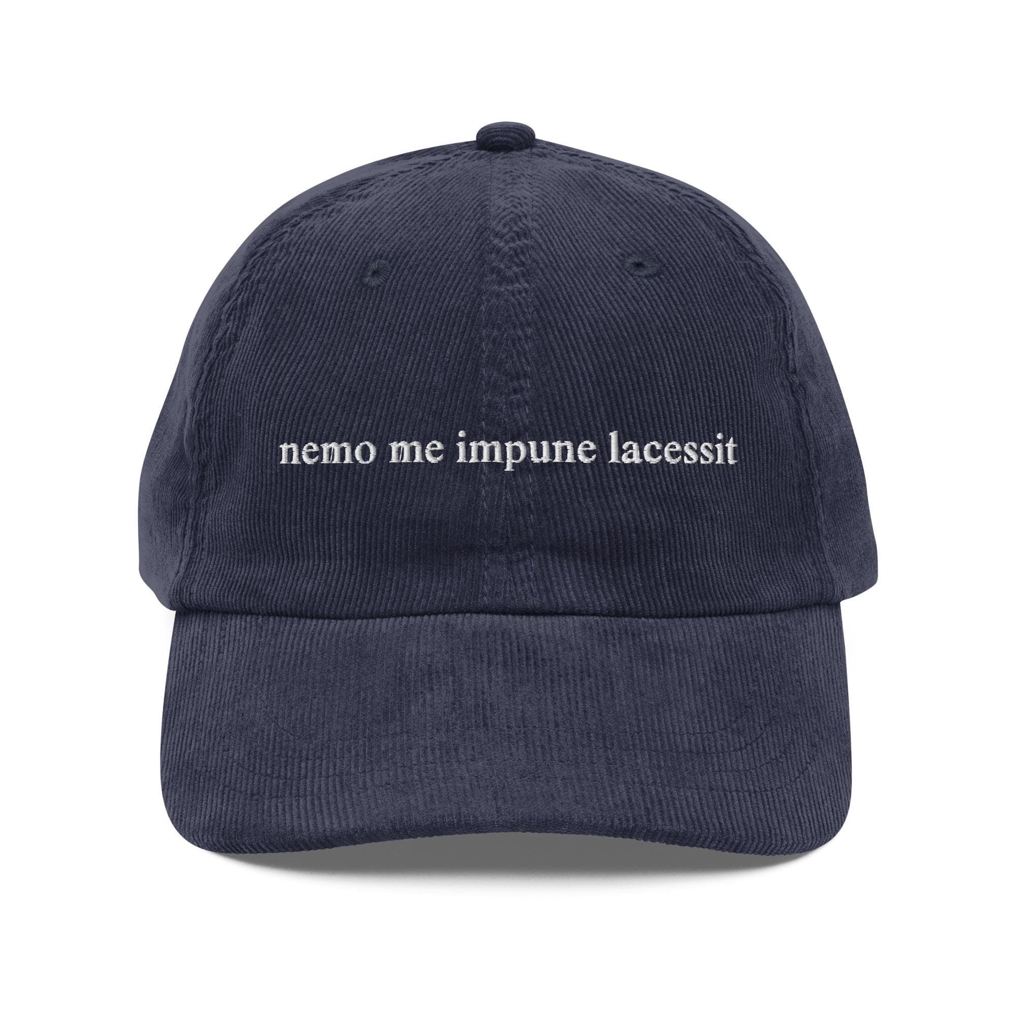 Nemo me impune lacessit Hat | Motto of Scotland and the Order of the Thistle | Premium Vintage Corduroy Cap | Embroidered Hat