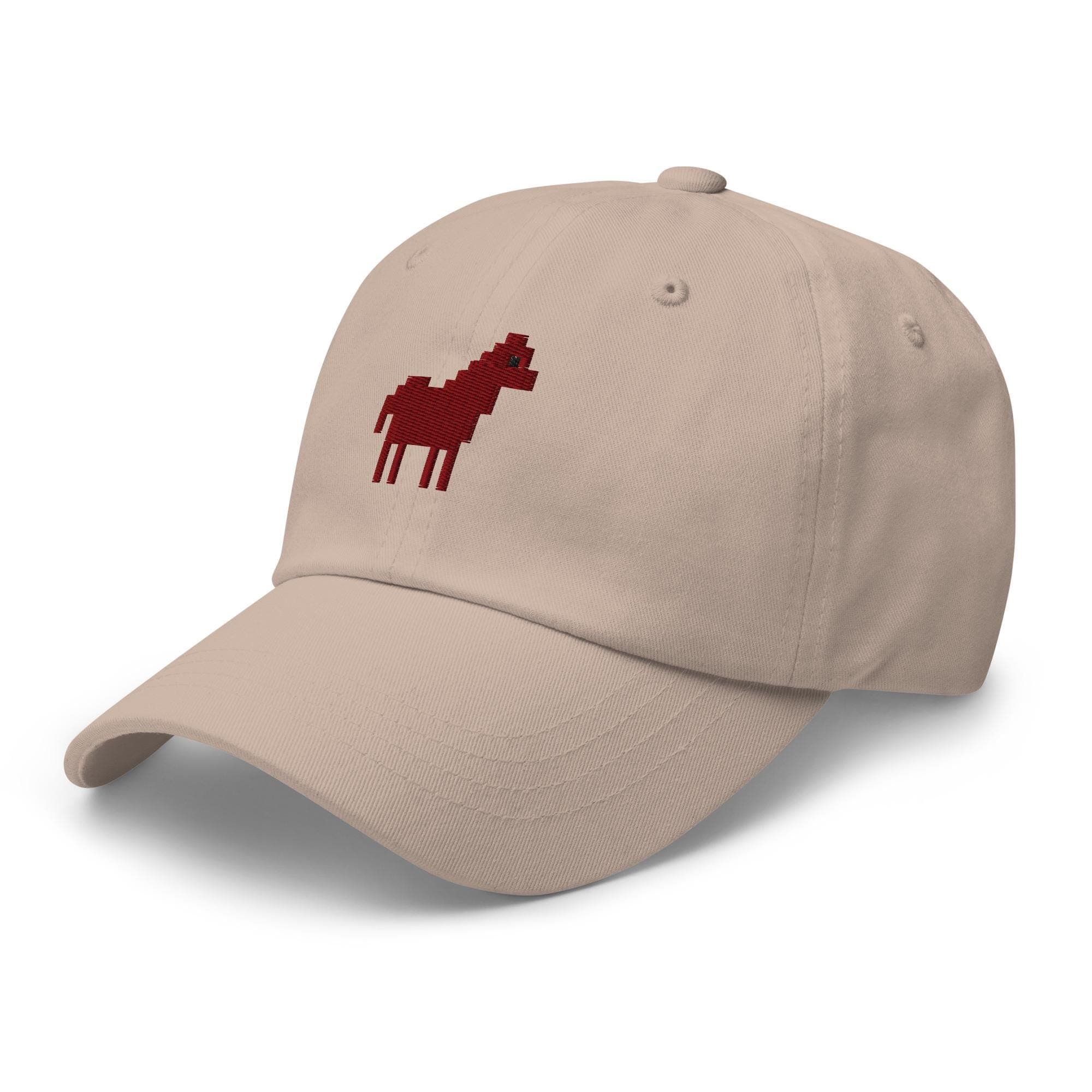 Pixelated Horse Embroidered Dad Cap – Retro Gamer Baseball Hat, Pixel Art Horse Cap, Gamer Gift, Animal Lover Aesthetic Hat