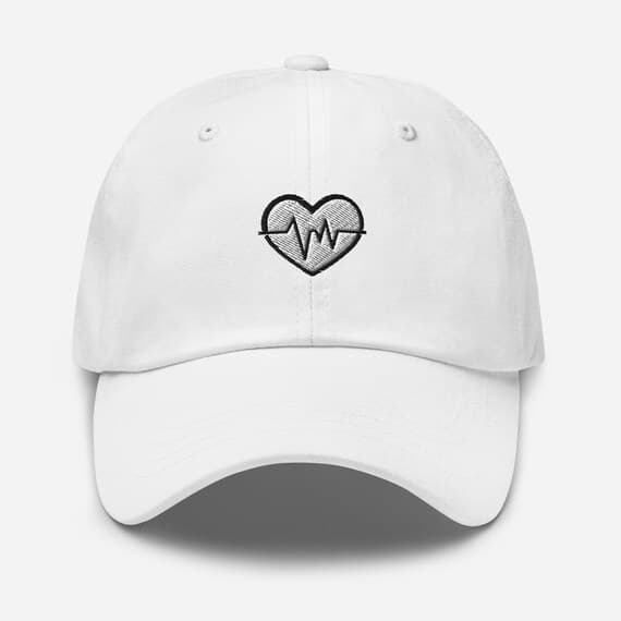Electrocardiogram Hat – ECG Embroidered Cap, Heartbeat Design, Medical Gift, Nurse Doctor Hat, Cute Health Lover Baseball Cap
