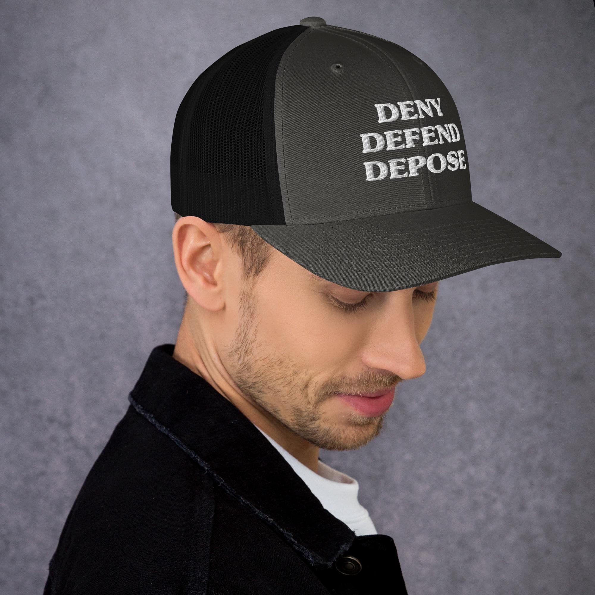 Deny Defend Depose TRUCKER CAP | Embroidered Bold Political Cap
Rally and Protest
Anti-Capitalism Cap
Protest Hat
System Reform Cap
Social Justice Hat
democratic socialist
Universal Healthcare
maga hat
Eat The Rich
People Over Profit
activist hat