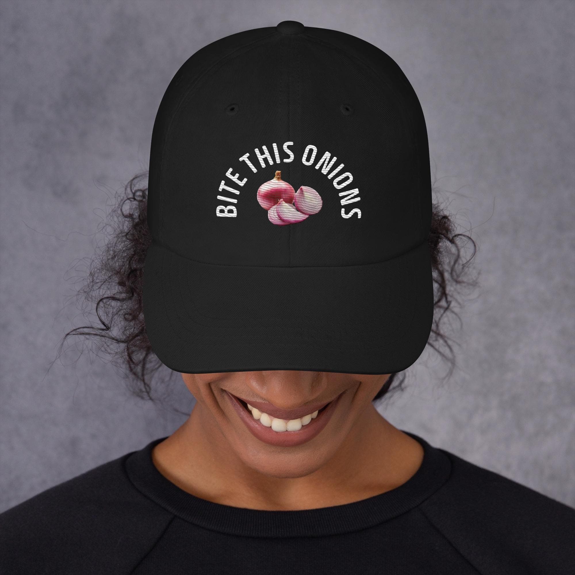 Bite this onions Hat Embroidered Dad Cap | Funny Meme Hat funny hat
funny cap
funny dad hat
funny humor on hat
funny quotes on hat
funny sayings on hat
funny sarcasm hat
funny statement hat
funny gift hat
hat with memes
internet meme hat
onions hat