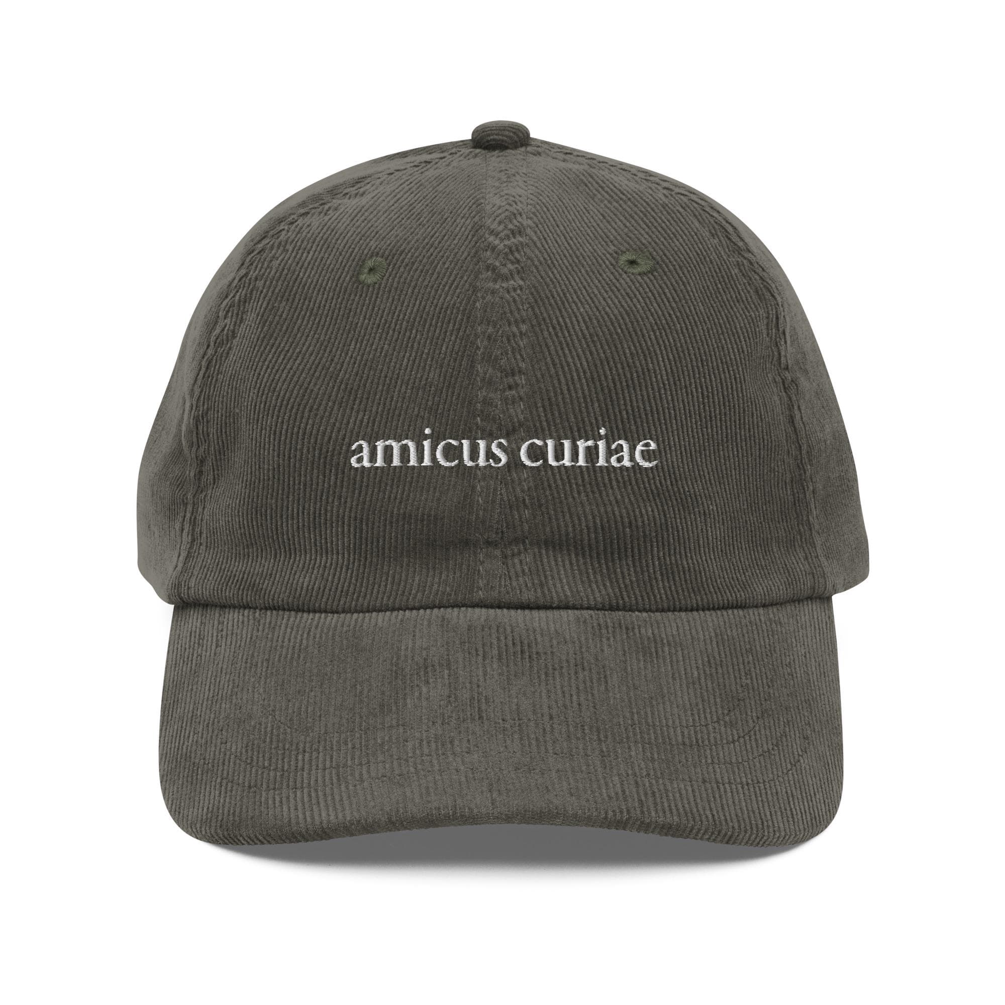 Corduroy Cap Amicus Curiae Hat | Embroidered Latin Legal Phrase Hat | Lawyer Gift | Law Student Graduation Gift