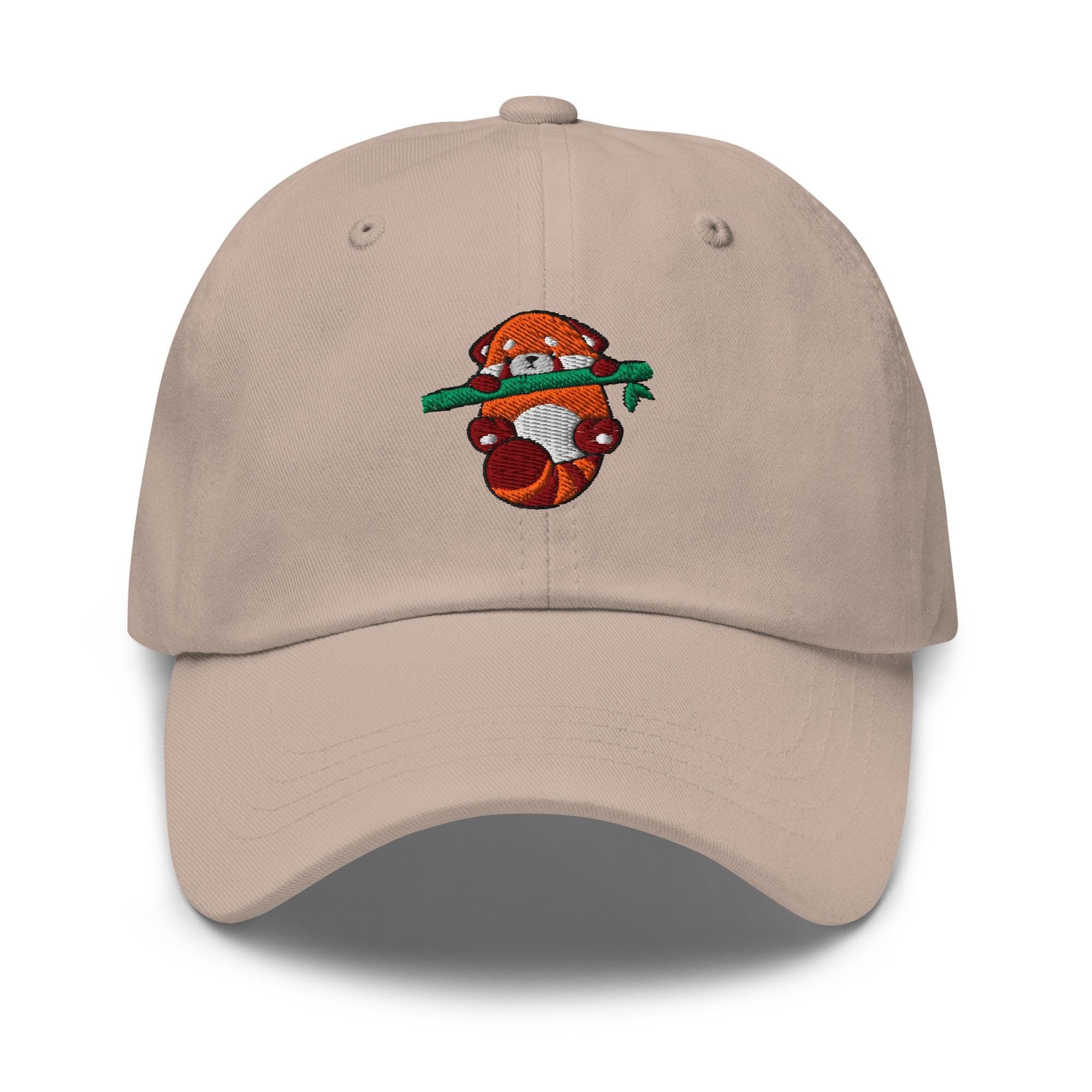Cute Red Panda Hanging on Tree Embroidered Hat, Gift For Panda Lovers Baseball Cap, Dad Cap Gifts, Gift for Dad Gift for Mom Hat Panda