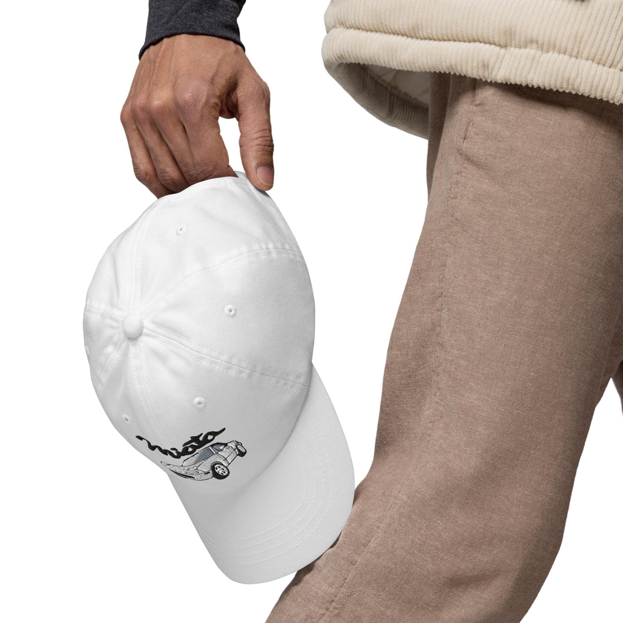 White Miata Mazda Hat Embroidered Dad Cap