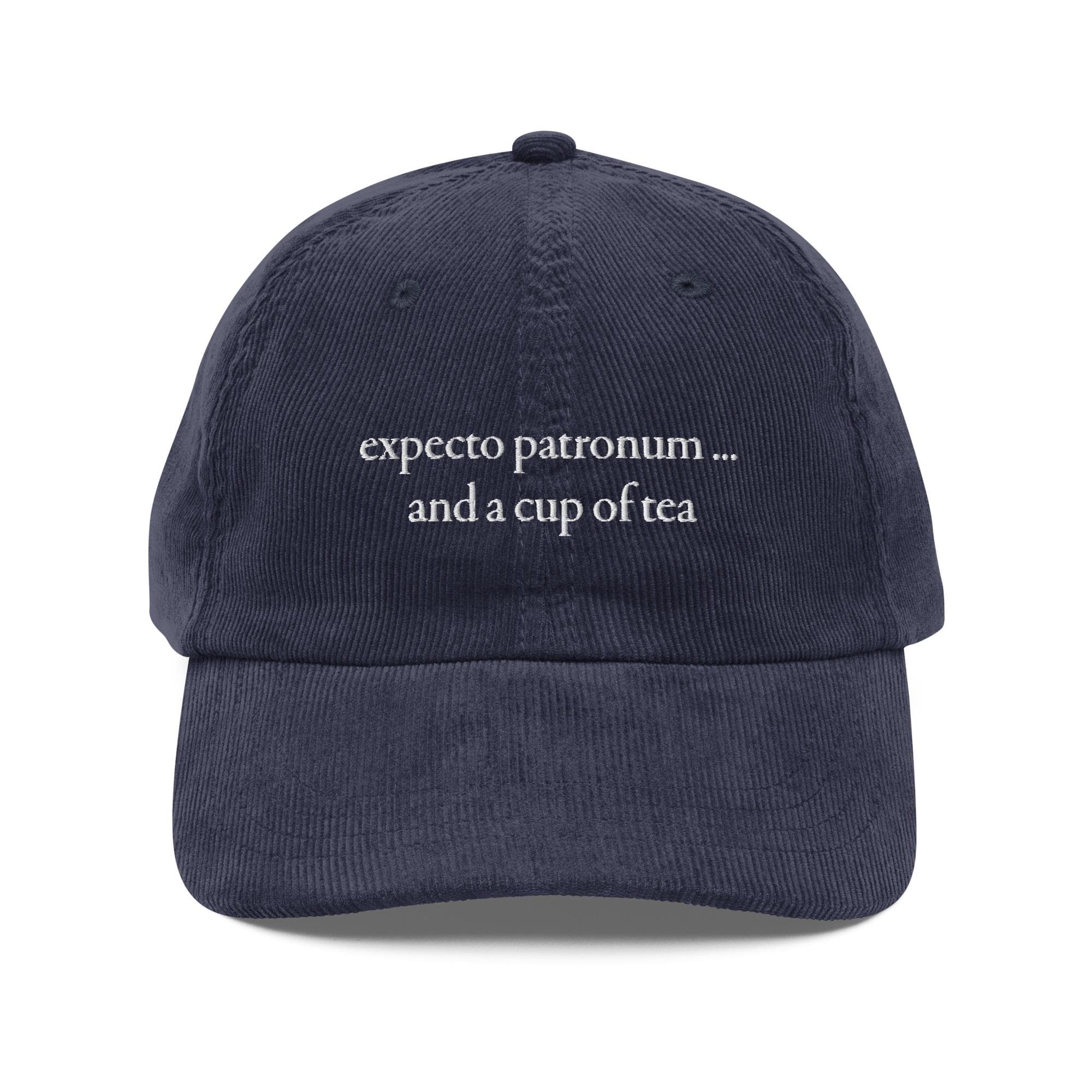 Expecto patronum and a cup of tea Hat Embroidered Corduroy Cap