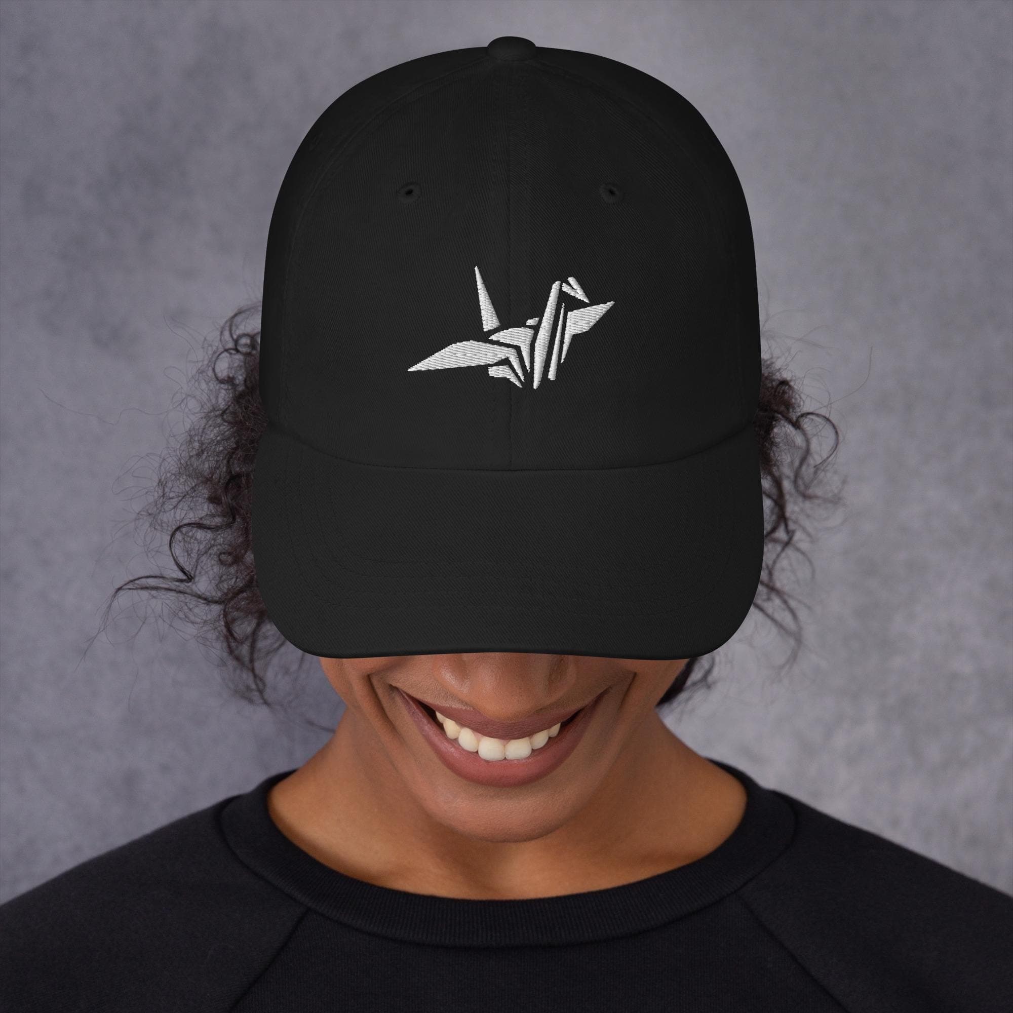 Paper Crane Hat Embroidered Cap – Origami Bird Baseball Cap, Minimalist Crane Embroidery Dad Hat, Unique Origami Gift