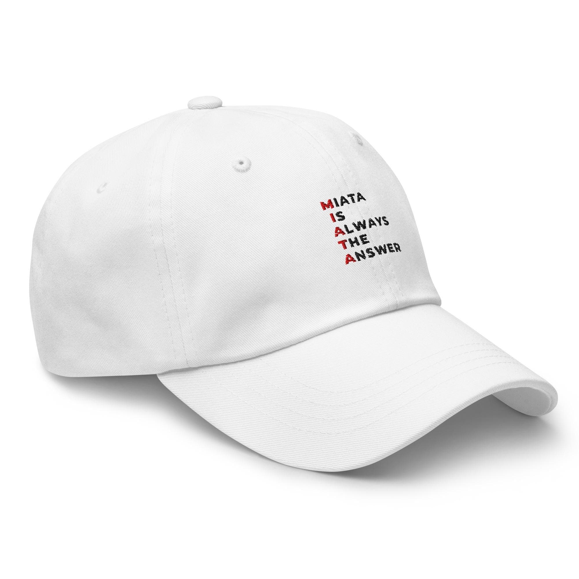 Miata Is Always The Answer Embroidered Dad Cap | MX-5 Car Enthusiast Hat | Mazda Miata Gift | Baseball Cap for Car Lovers