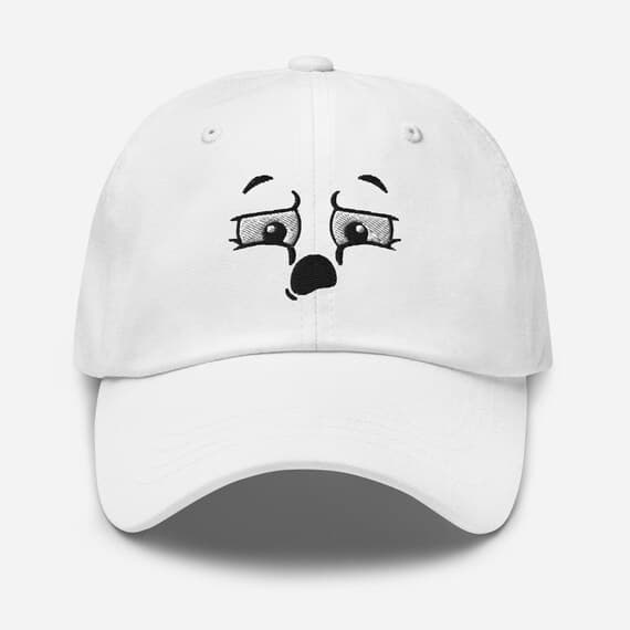 Surprised Face Hat | Cute Cartoon Embroidered Cap | Funny Expression Baseball Hat | Unisex Adjustable Hat