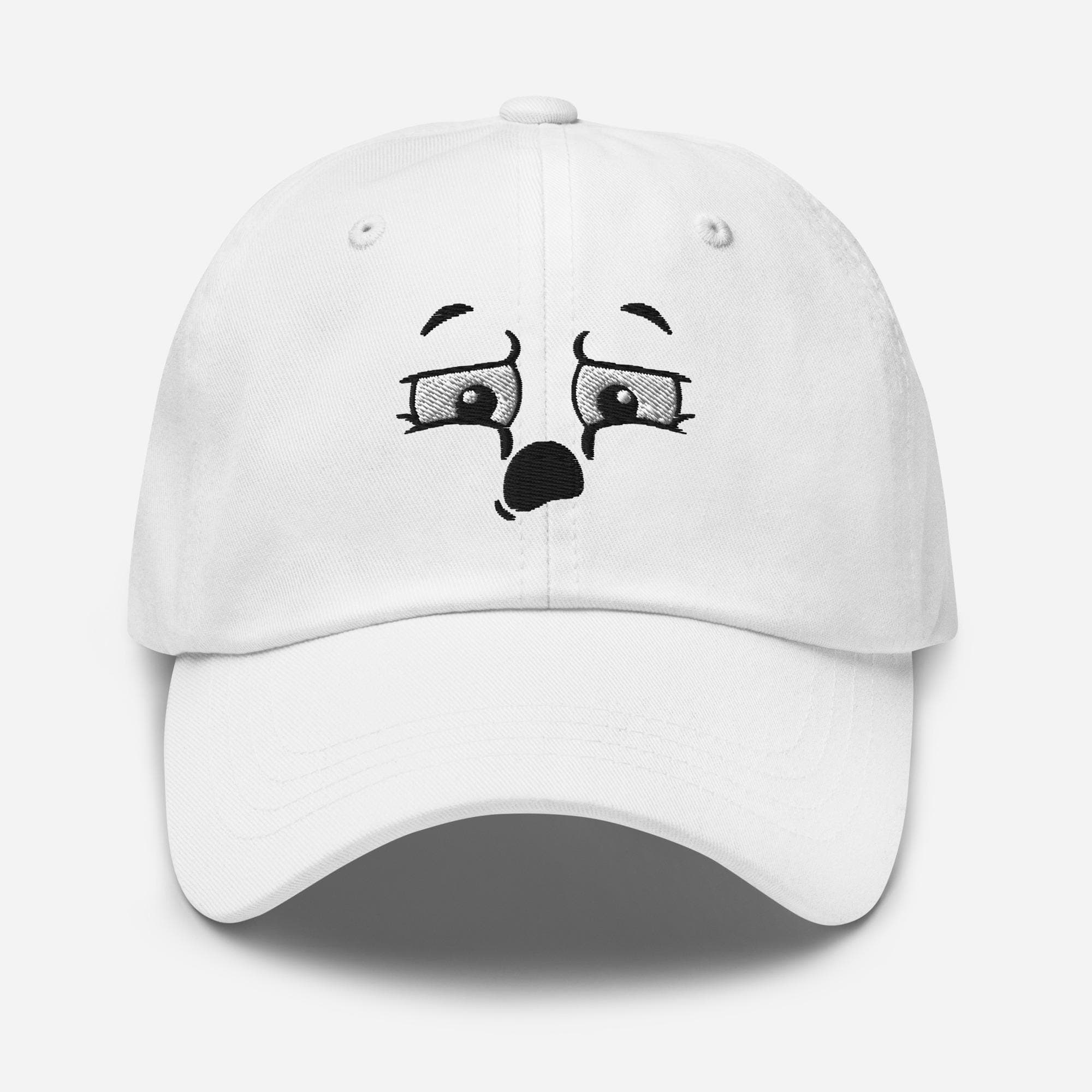 Surprised Face Hat | Cute Cartoon Embroidered Cap | Funny Expression Baseball Hat | Unisex Adjustable Hat