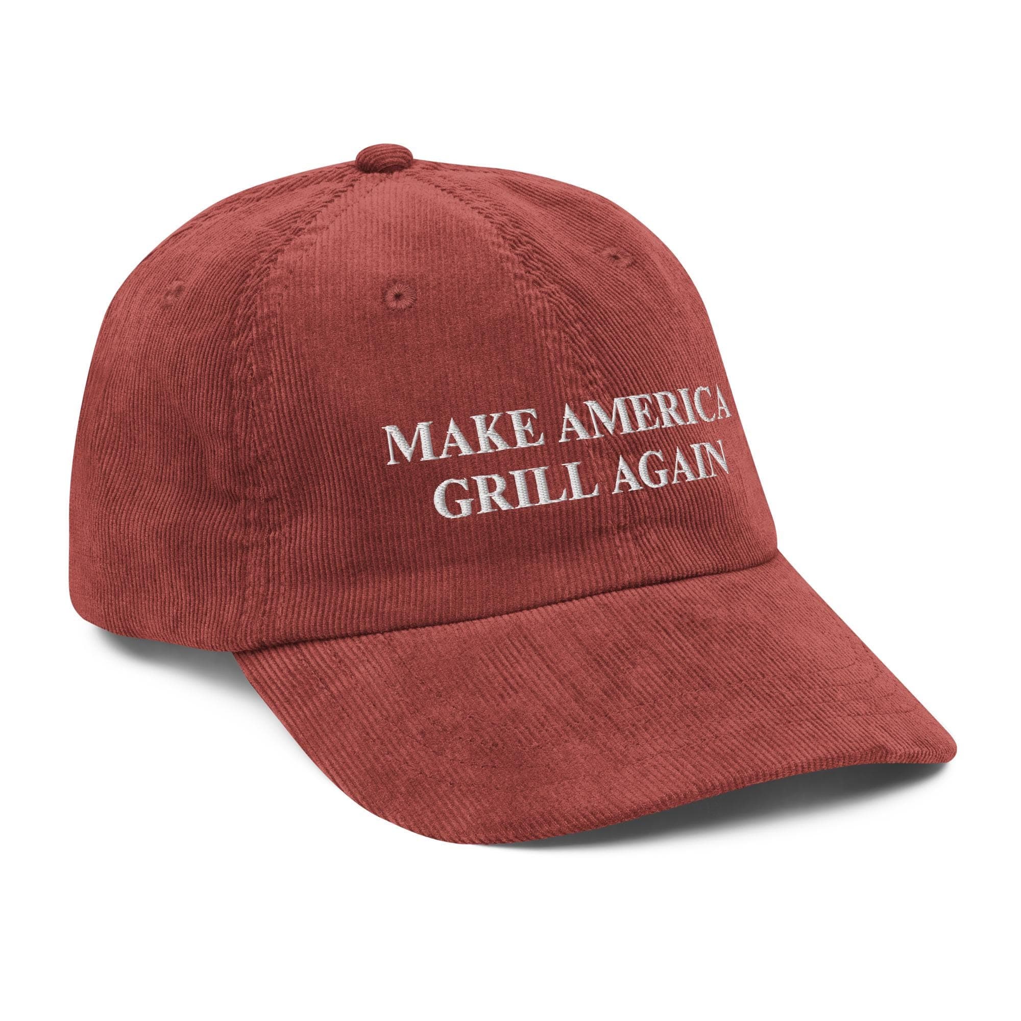 Make America Grill Again Corduroy Hat Embroidered Corduroy Hat Red Donald Trump Hat MAGA HAT Grill Hat BBQ Hat Cooking
