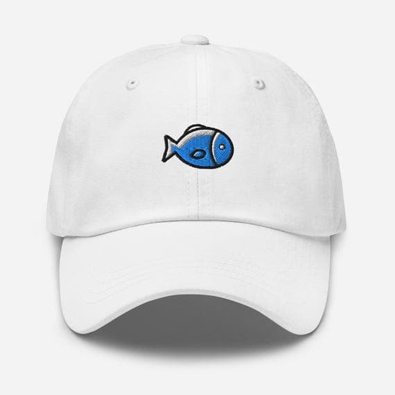 Cute Fish Embroidered Hat – Ocean Animal Baseball Cap – Fisherman Gift Dad Hat – Kawaii Fish Embroidery Cap