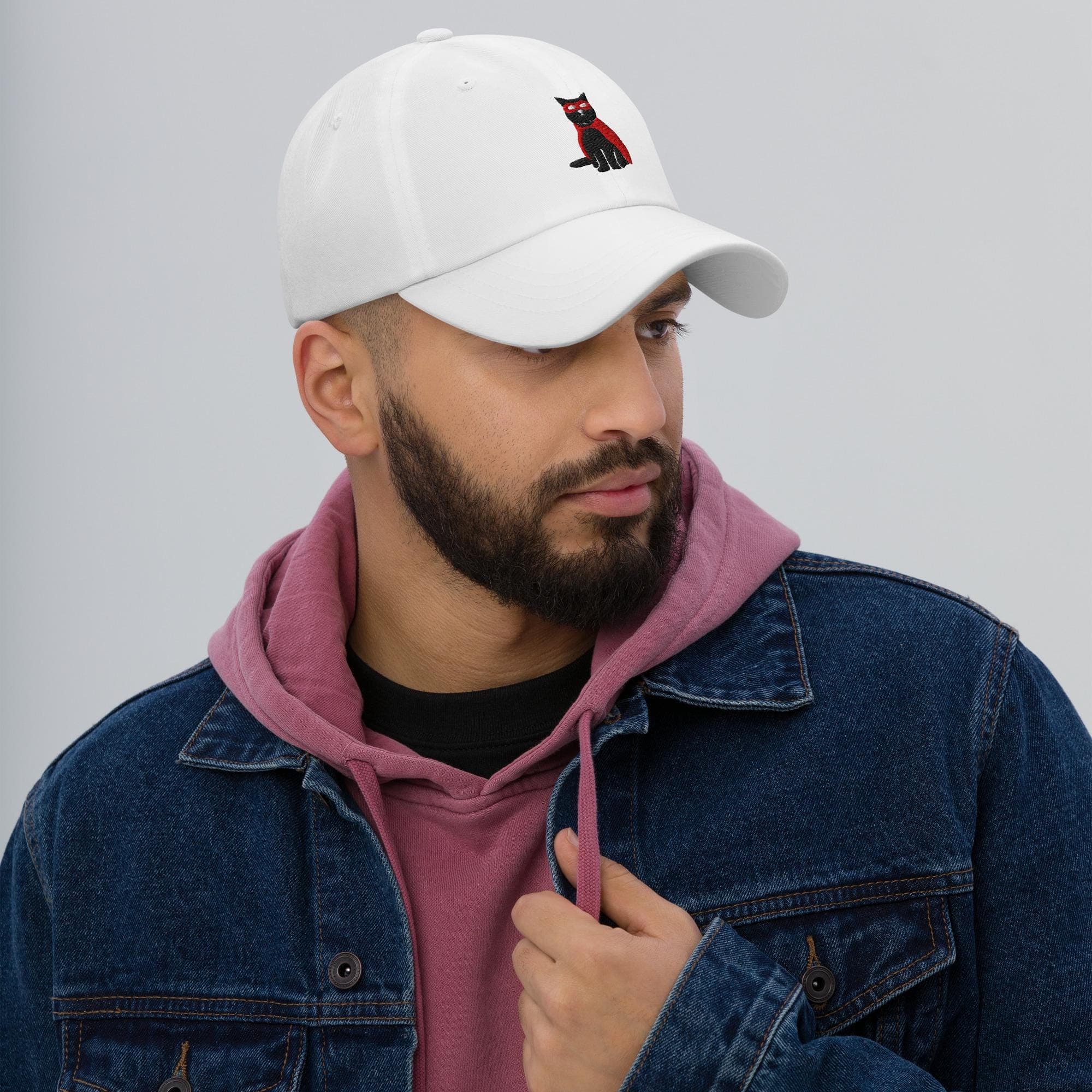 Superhero Cat Hat Embroidered Dad Cap | Cute Black Cat cat man
superhero cat
funny cat
weird cat
ugly cat
mom cat hat
dad cat hat
meme cat
hat for cat lover
gift for cat lover
gift for cat owner
gift for friend