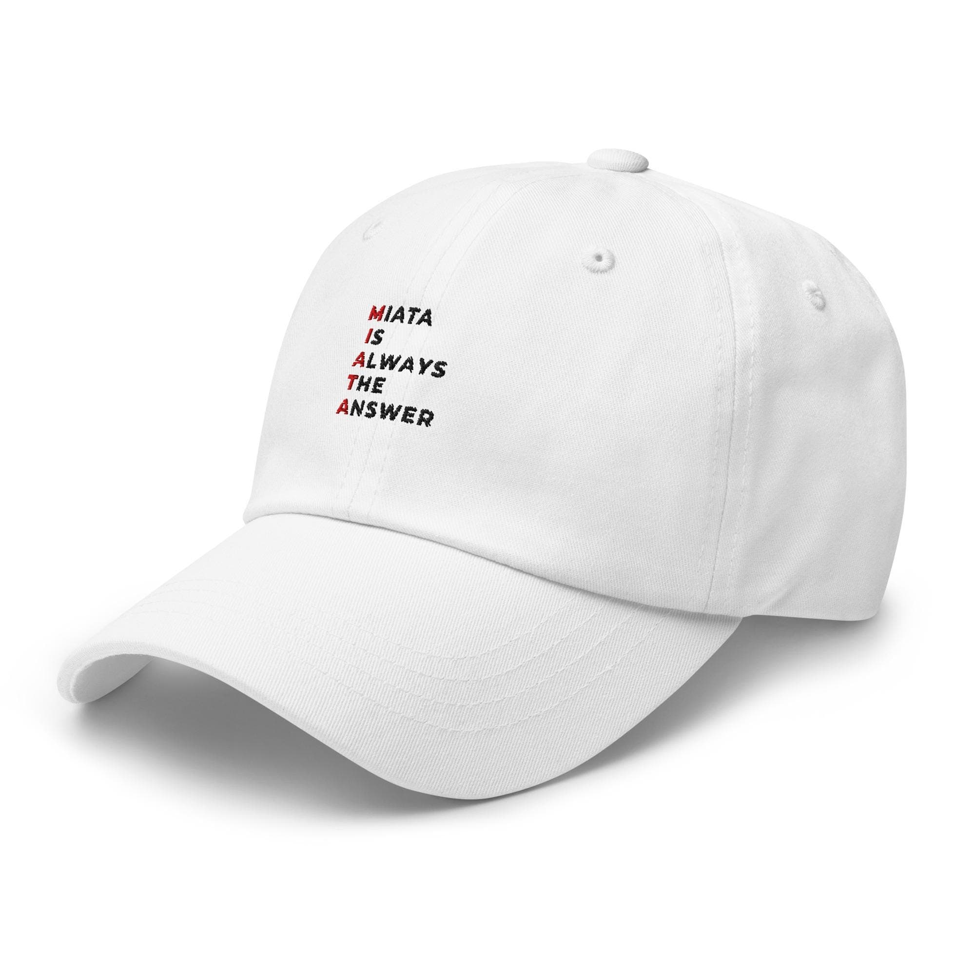 Miata Is Always The Answer Embroidered Dad Cap | MX-5 Car Enthusiast Hat | Mazda Miata Gift | Baseball Cap for Car Lovers