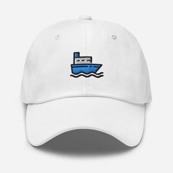 Cute Ship Embroidered Hat – Nautical Cap, Summer, Unisex, Cute Gift