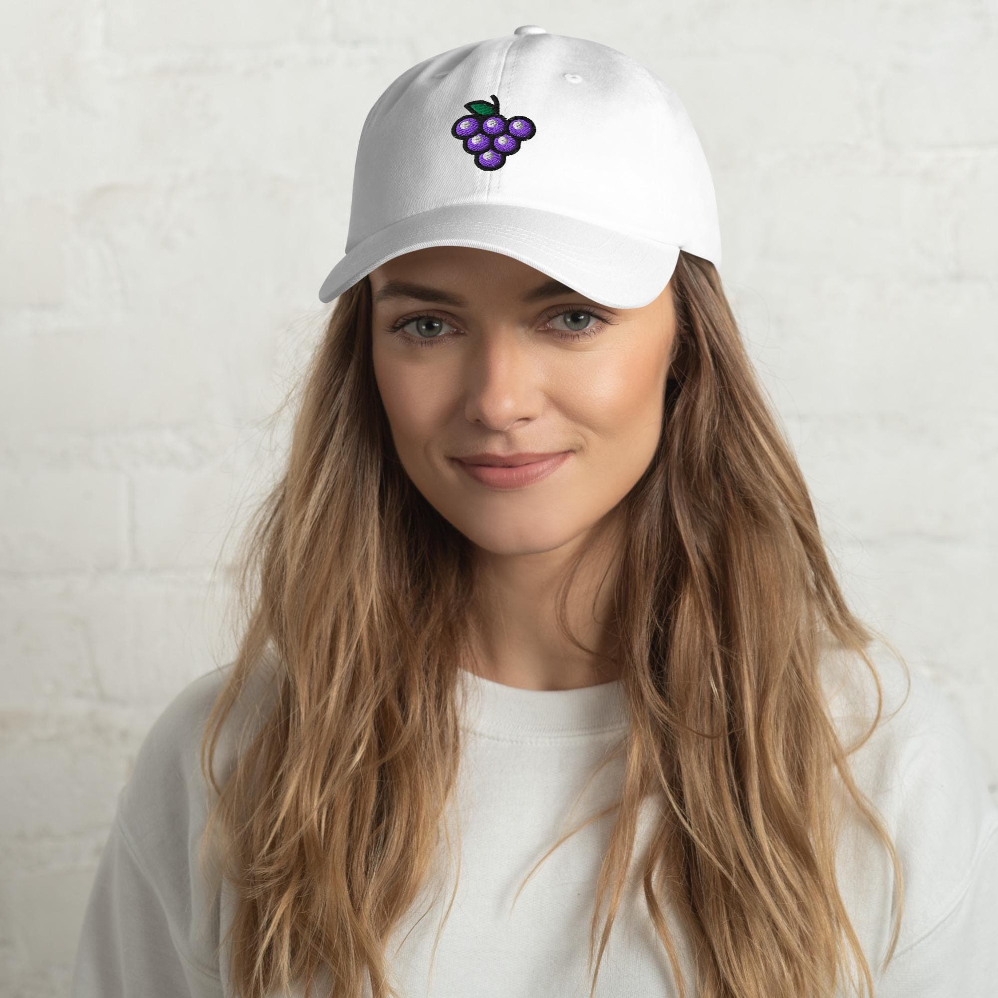 Embroidered Grapes Cap | Wine Lover Hat | Fruit Themed Cap | Vineyard Gift