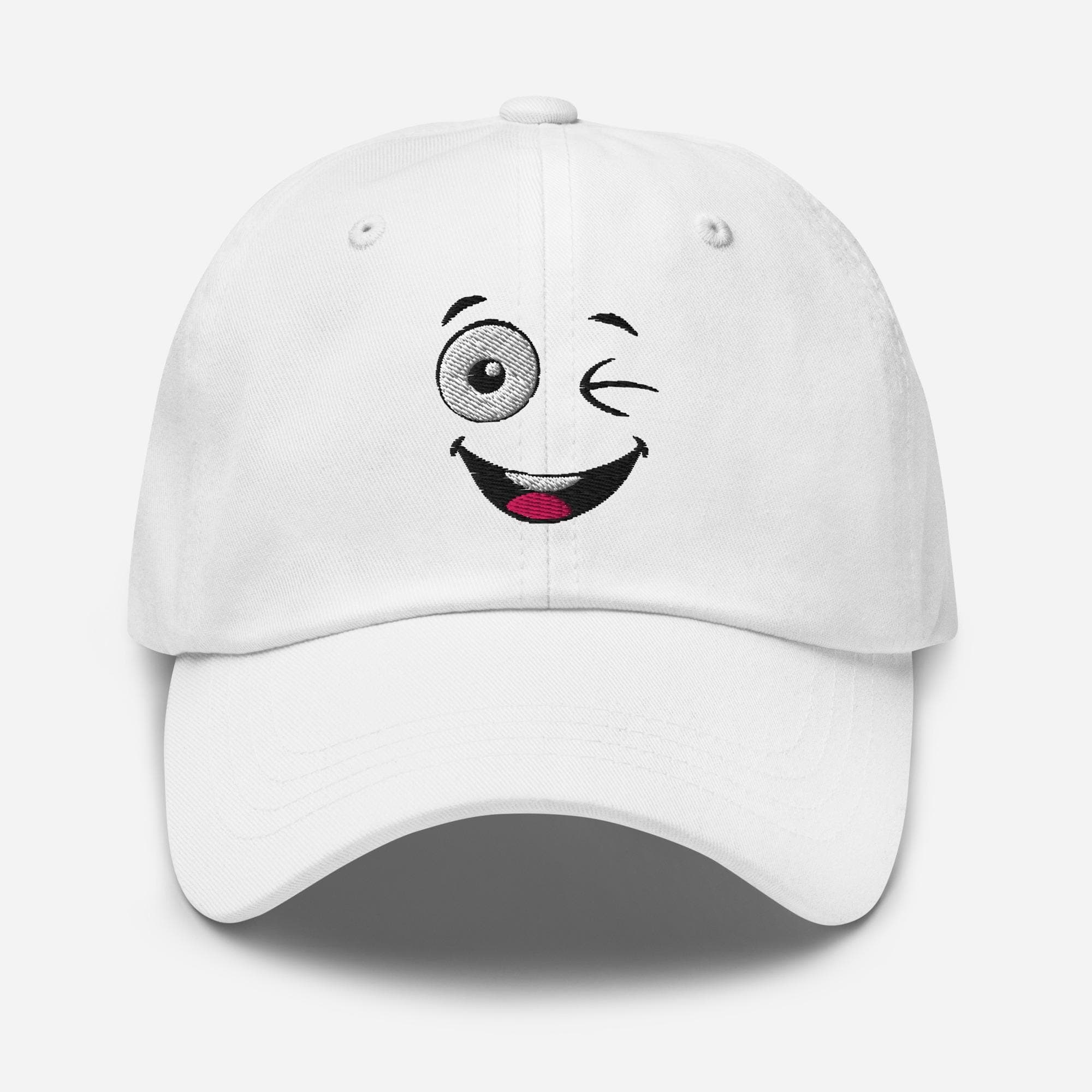 Cartoon Happy Face Embroidered Cap | Cute Aesthetic Dad Hat | Smiley Expression Baseball Cap | Fun Gift for Anime & Cartoon Fans