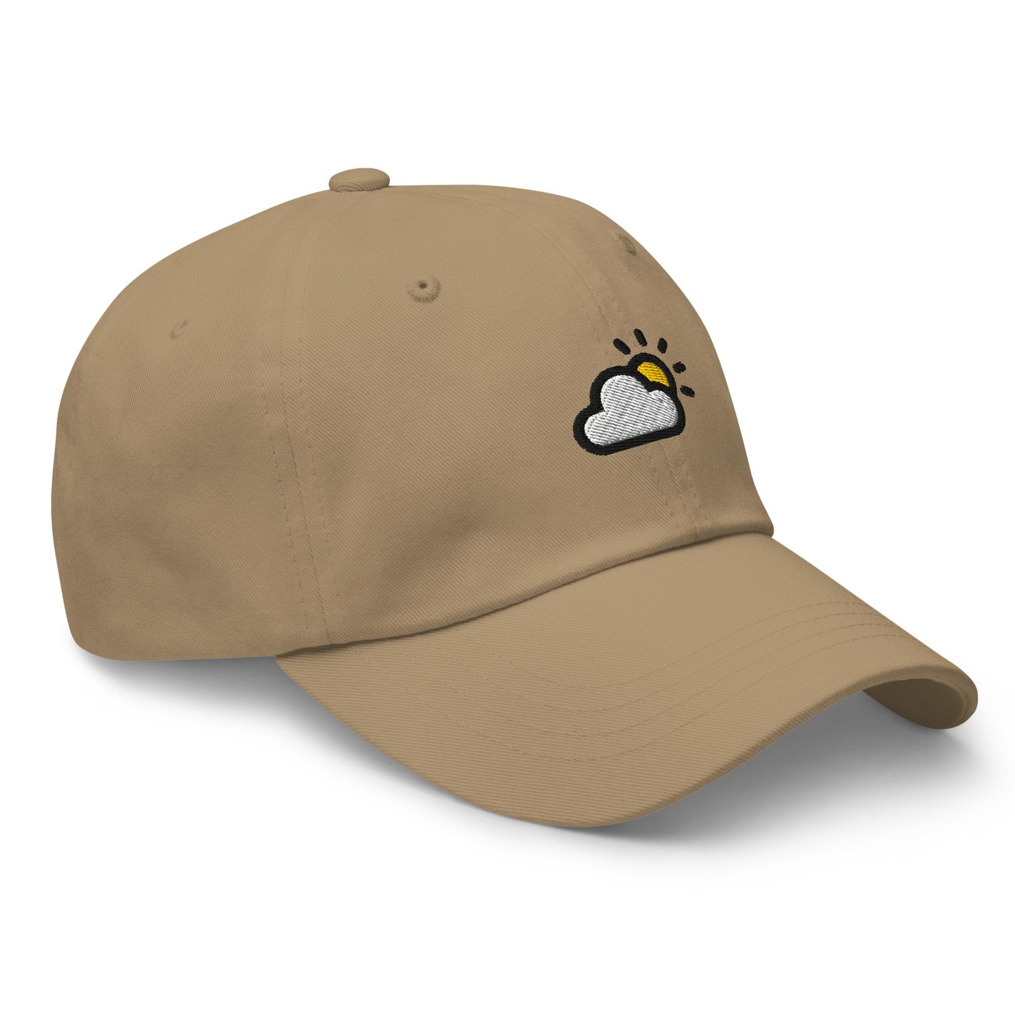 Embroidered Weather Cloud Sun Cap – Dad Hat, Cloud Icon Hat, Sun and Cloud Embroidery Gift for Nature Lovers