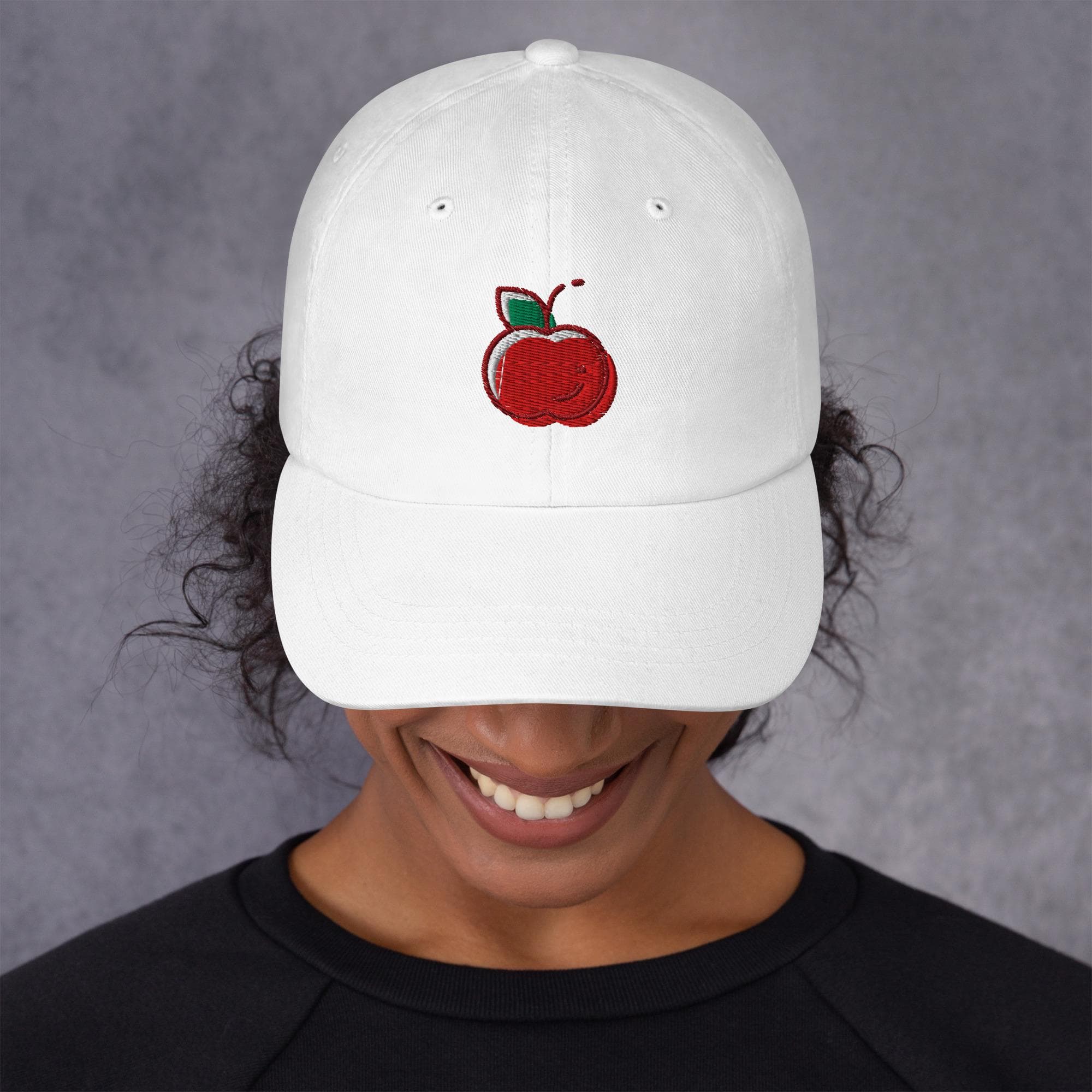 Cute Apple Dad Cap | Baseball Hat for Apple Lovers | Fruit Embroidery Adjustable Hat | Trendy Casual Cap Gift for Her Him