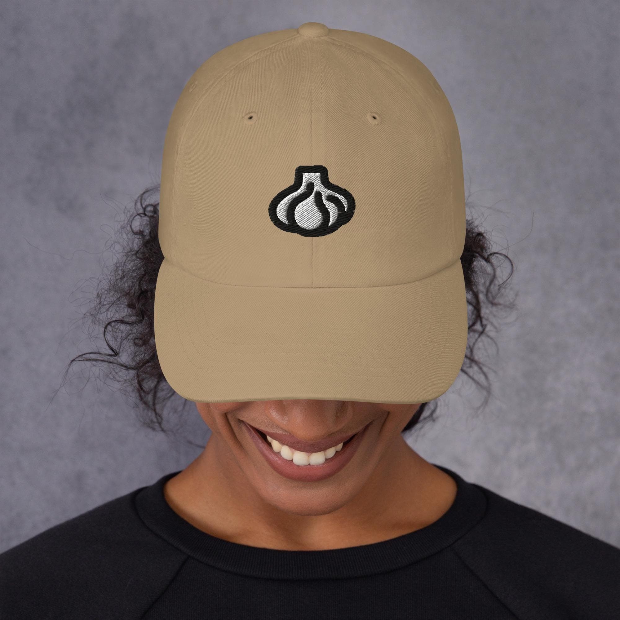 Garlic Lover Cap | Embroidered Garlic Hat | Vegan Foodie Gift