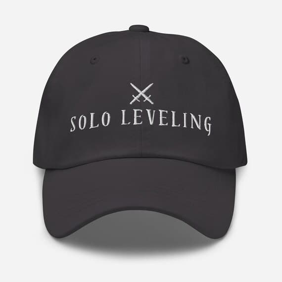 Solo Leveling Embroidered Dad Hat, Anime Baseball Cap, Sung Jin Woo Embroidery, Korean Anime Fan Gift, Adjustable Streetwear Hat for Otaku