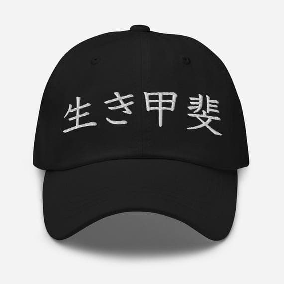 Ikigai Hat Embroidered Dad Cap | Ikigai Kanji Character Hat japanese