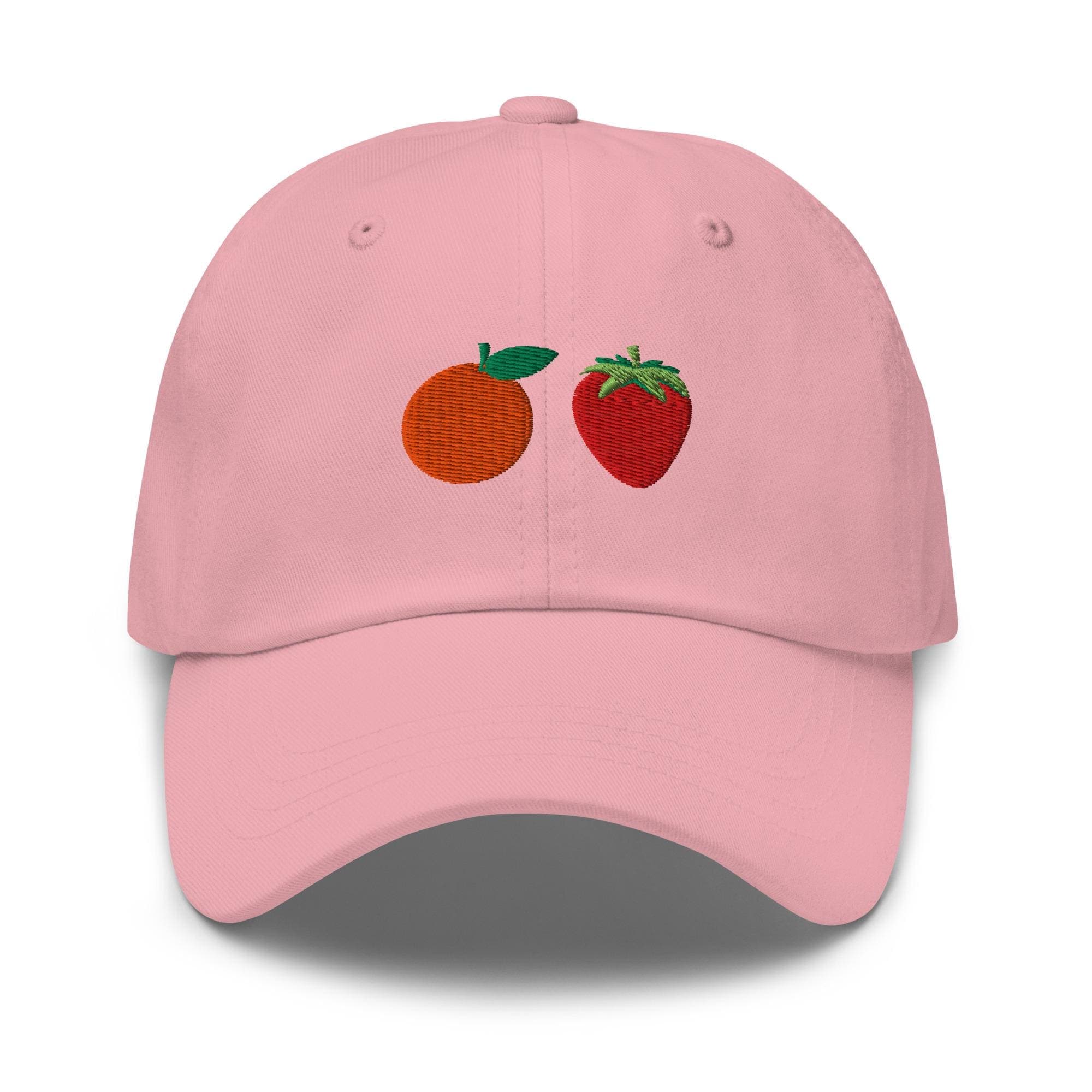 Strawberry and Orange Hat Embroidered Hat Cute Fruit Gift for Strawberry Lover Orange Lover Unisex Baseball Hat Strapback Vegetarian Hat
