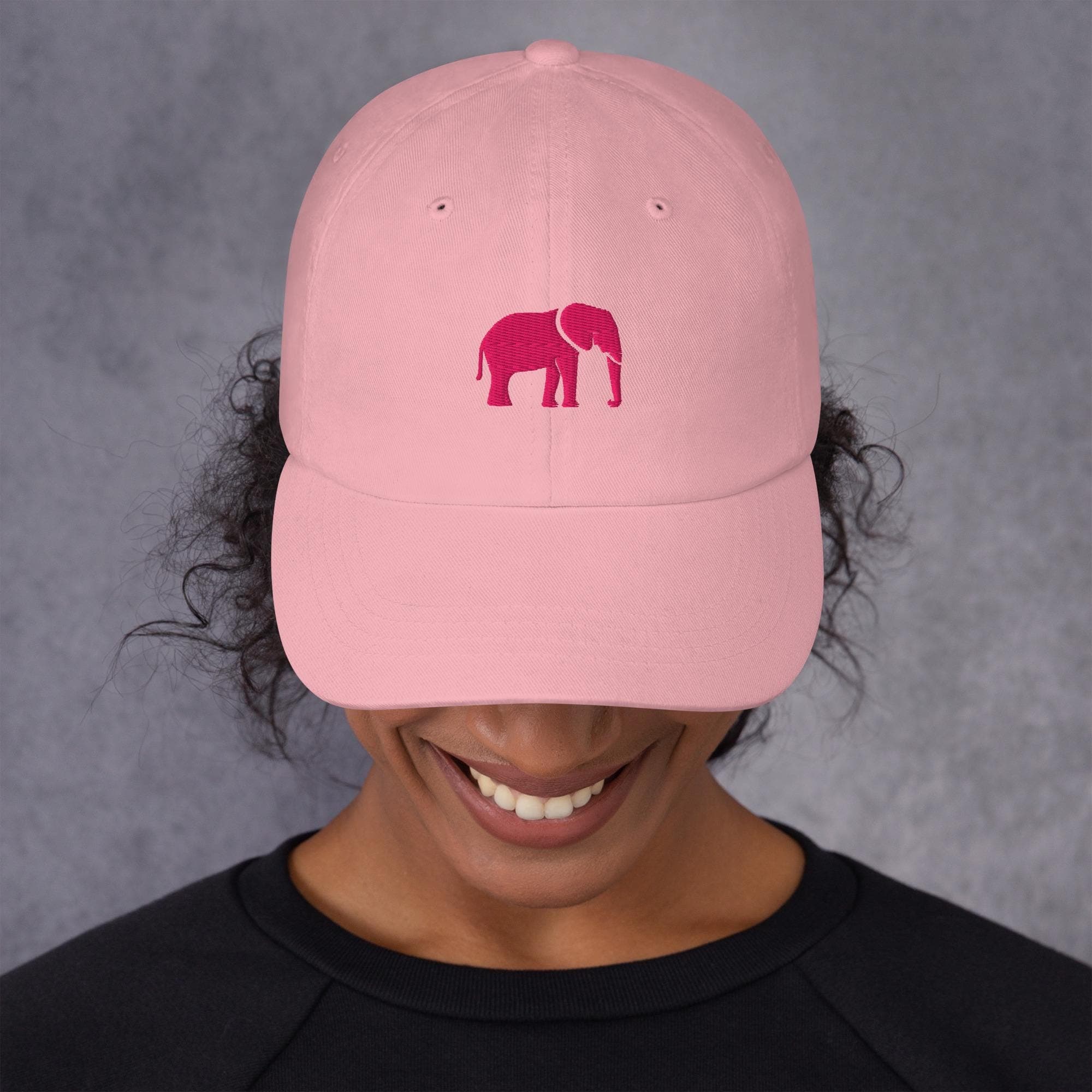 Pink elephant Hat Embroidered Dad Cap
