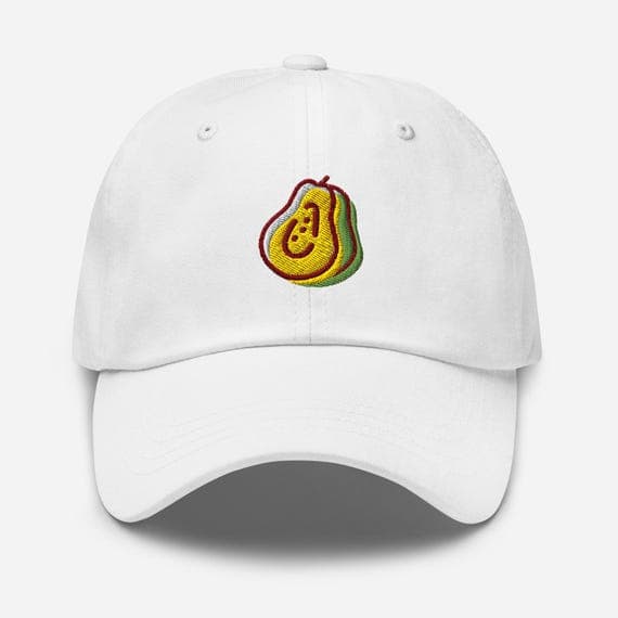 Cute Pear Dad Cap | Fruit Embroidered Baseball Hat | Casual Summer Adjustable Hat | Gift for Fruit Lovers